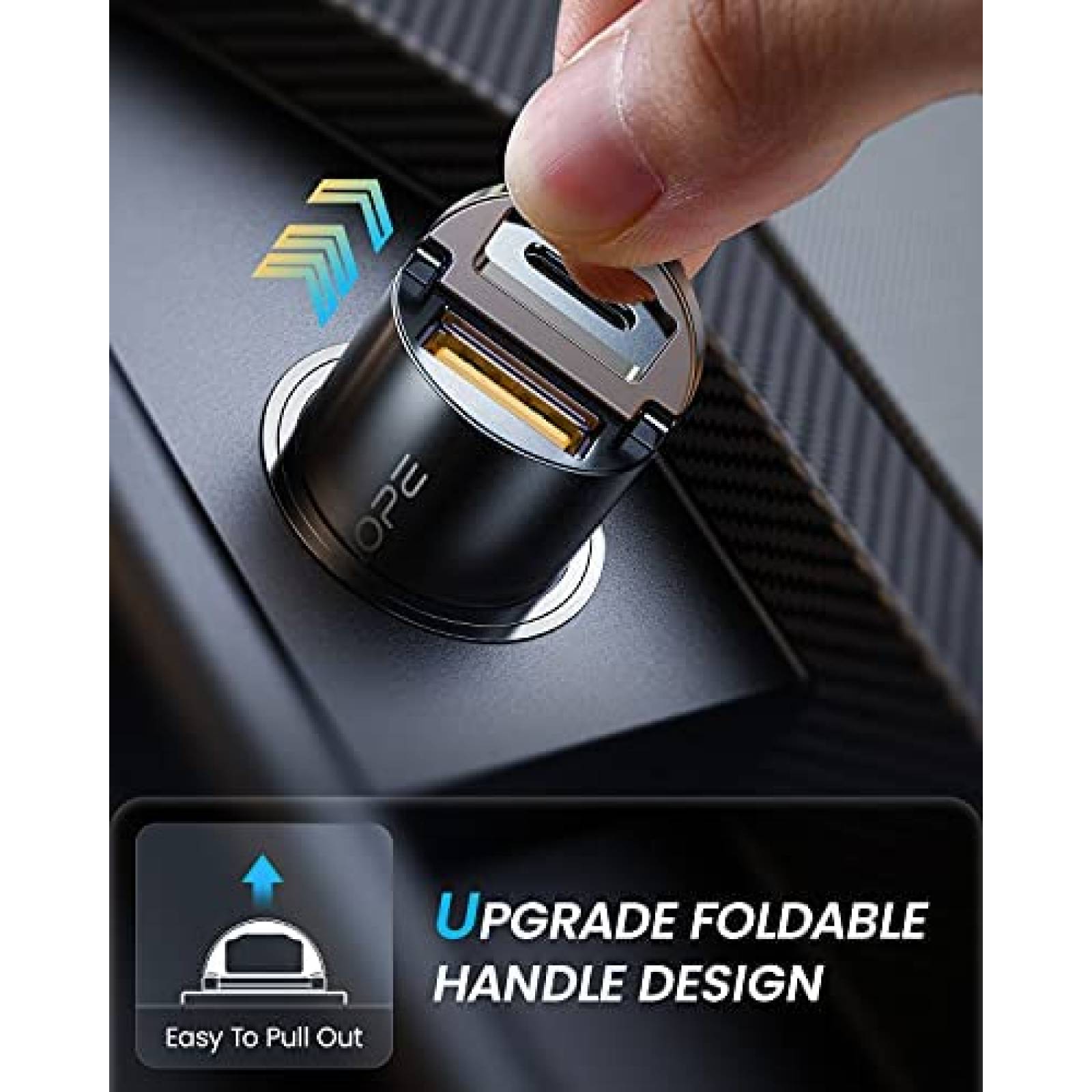 Adaptador AINOPE Cargador USB Para Coche Carga Rapida-Silver