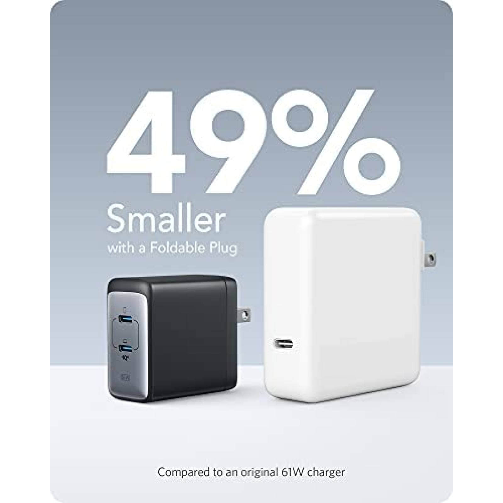 Cargador USB C Anker PowerPort III 65W de 2 puertos -Negro