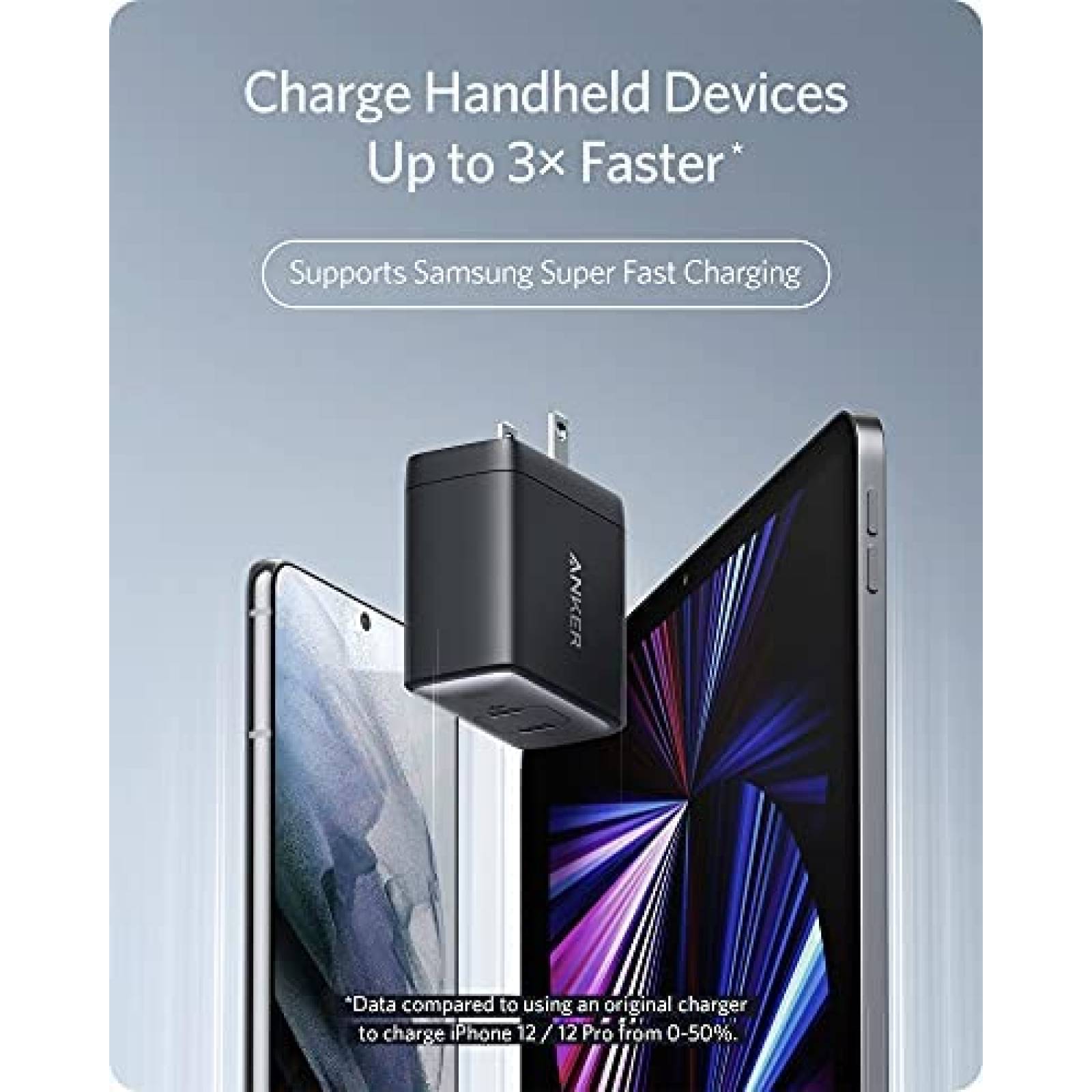 Cargador USB C Anker PowerPort III 65W de 2 puertos -Negro