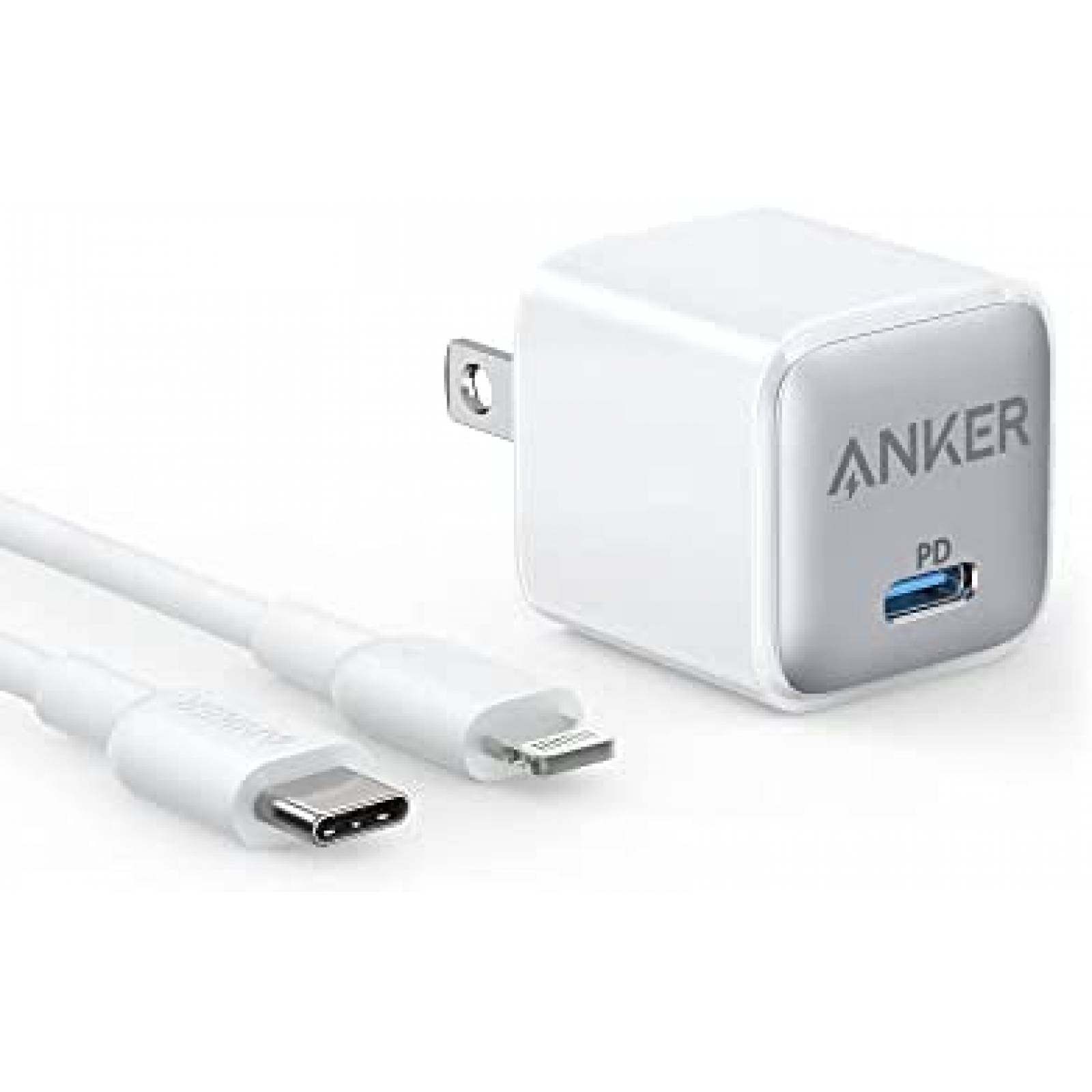 Cargador Anker Nano Pro 20W USB-C Lightning -Blanco