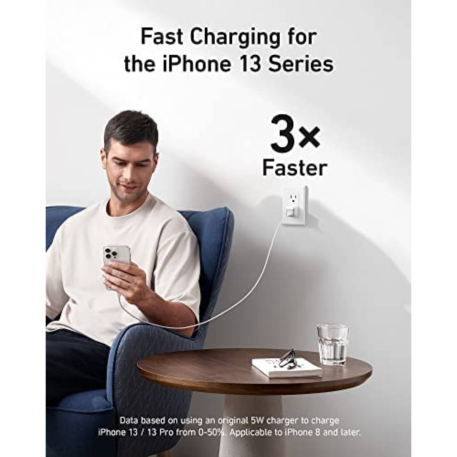 Cargador Anker Nano Pro 20W USB-C Lightning -Blanco