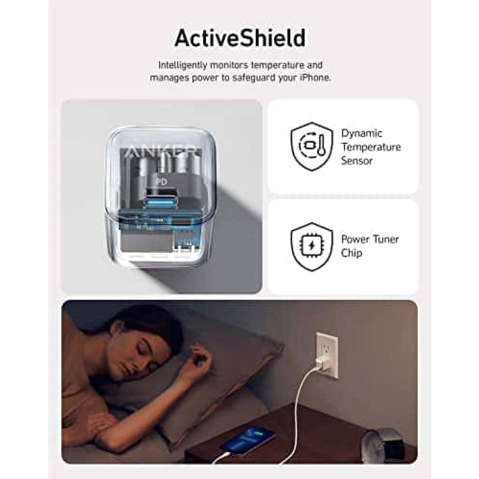 Cargador Anker Nano Pro 20W USB-C Lightning -Blanco