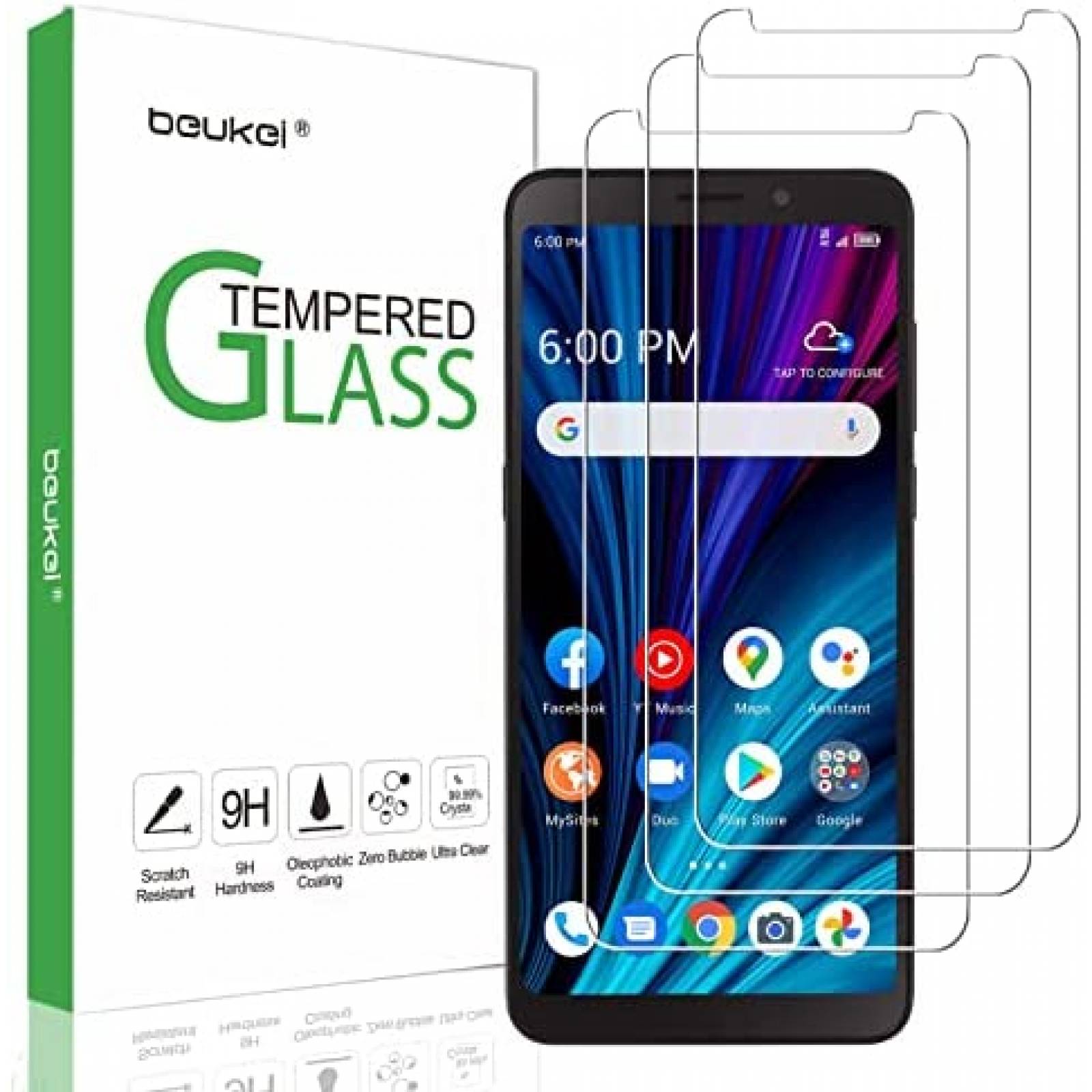 Protectores de Pantalla Beukei 3pzas para Alcatel TCL A3X