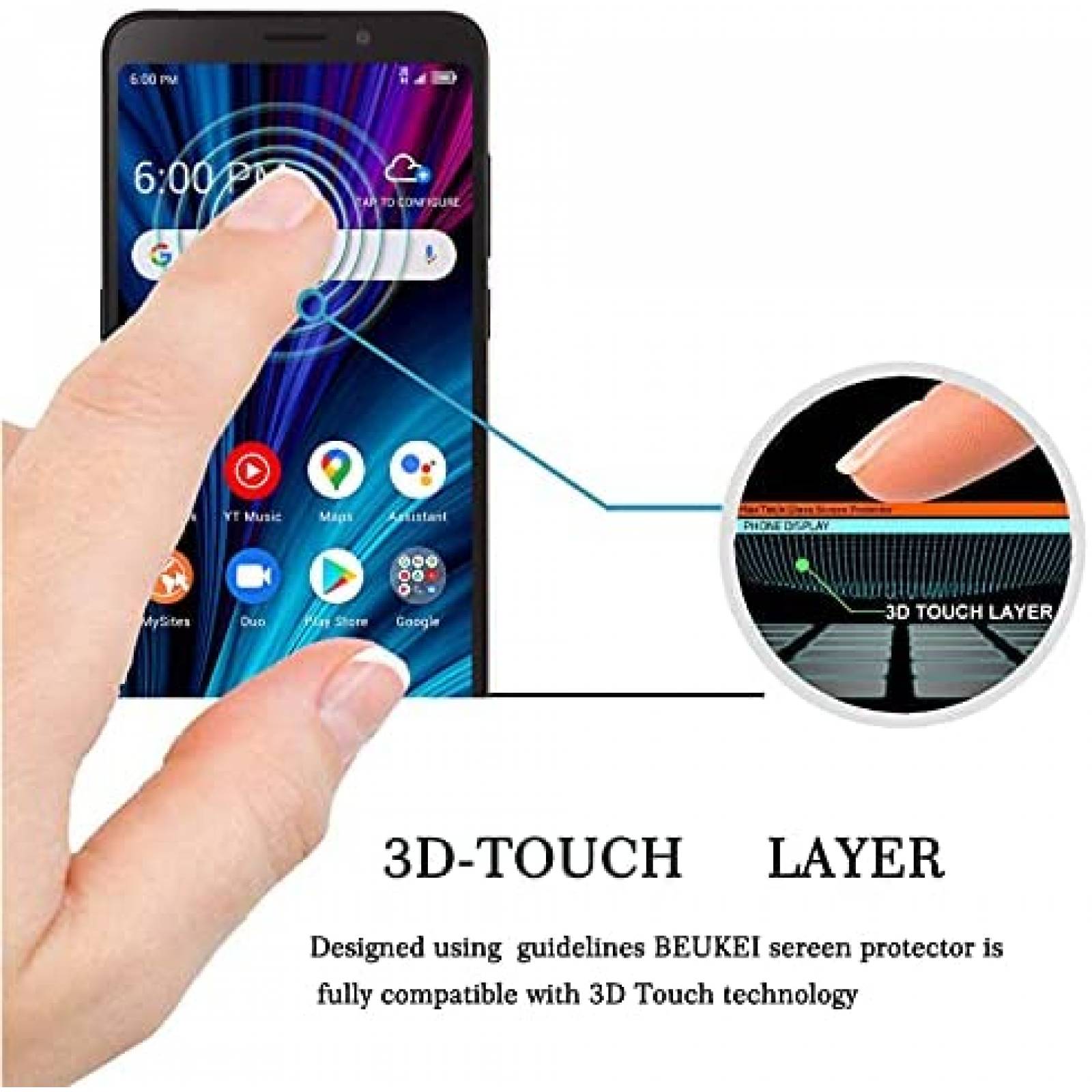 Protectores de Pantalla Beukei 3pzas para Alcatel TCL A3X