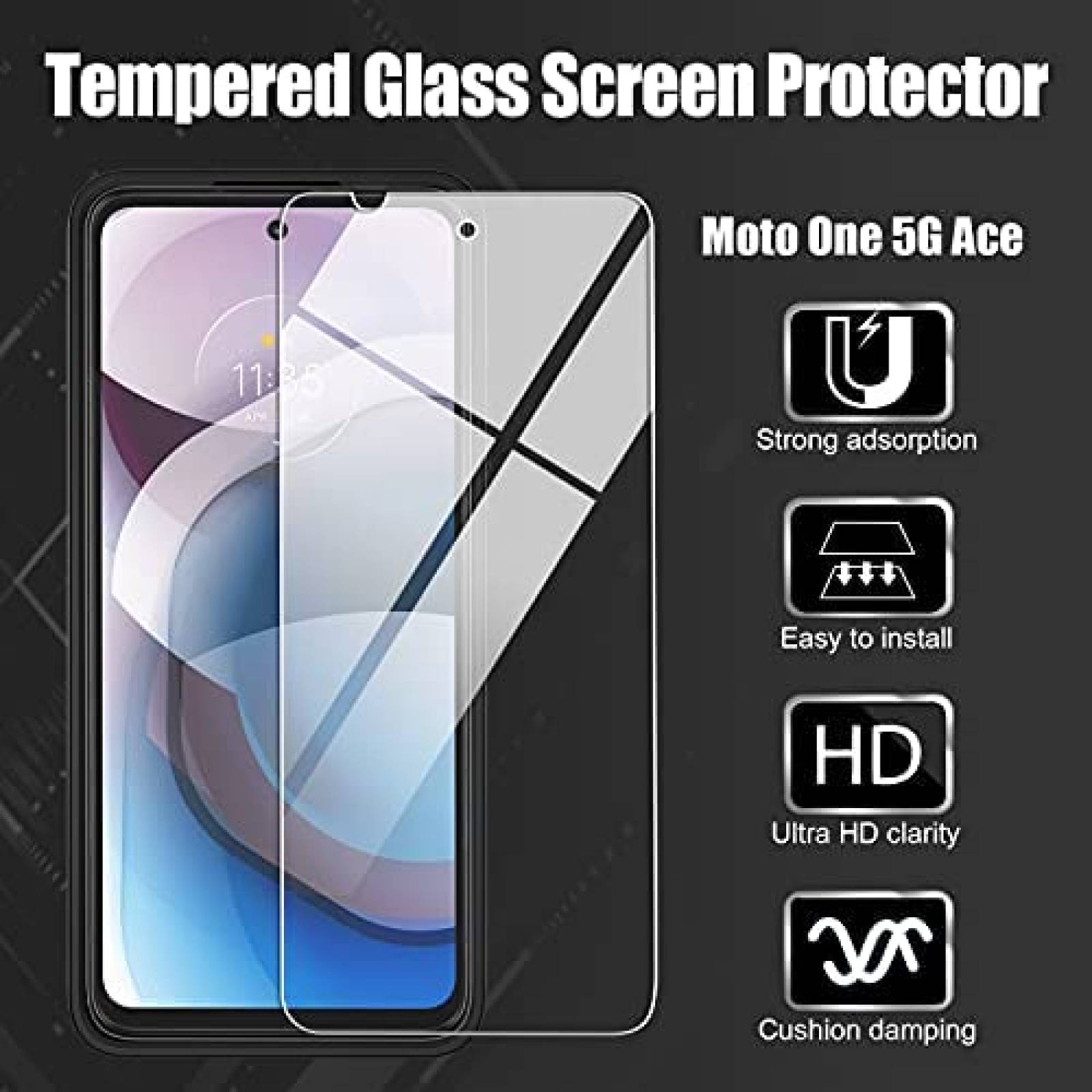 Funda BNIUT Compatible con Motorola Moto One 5G Ace -Negro