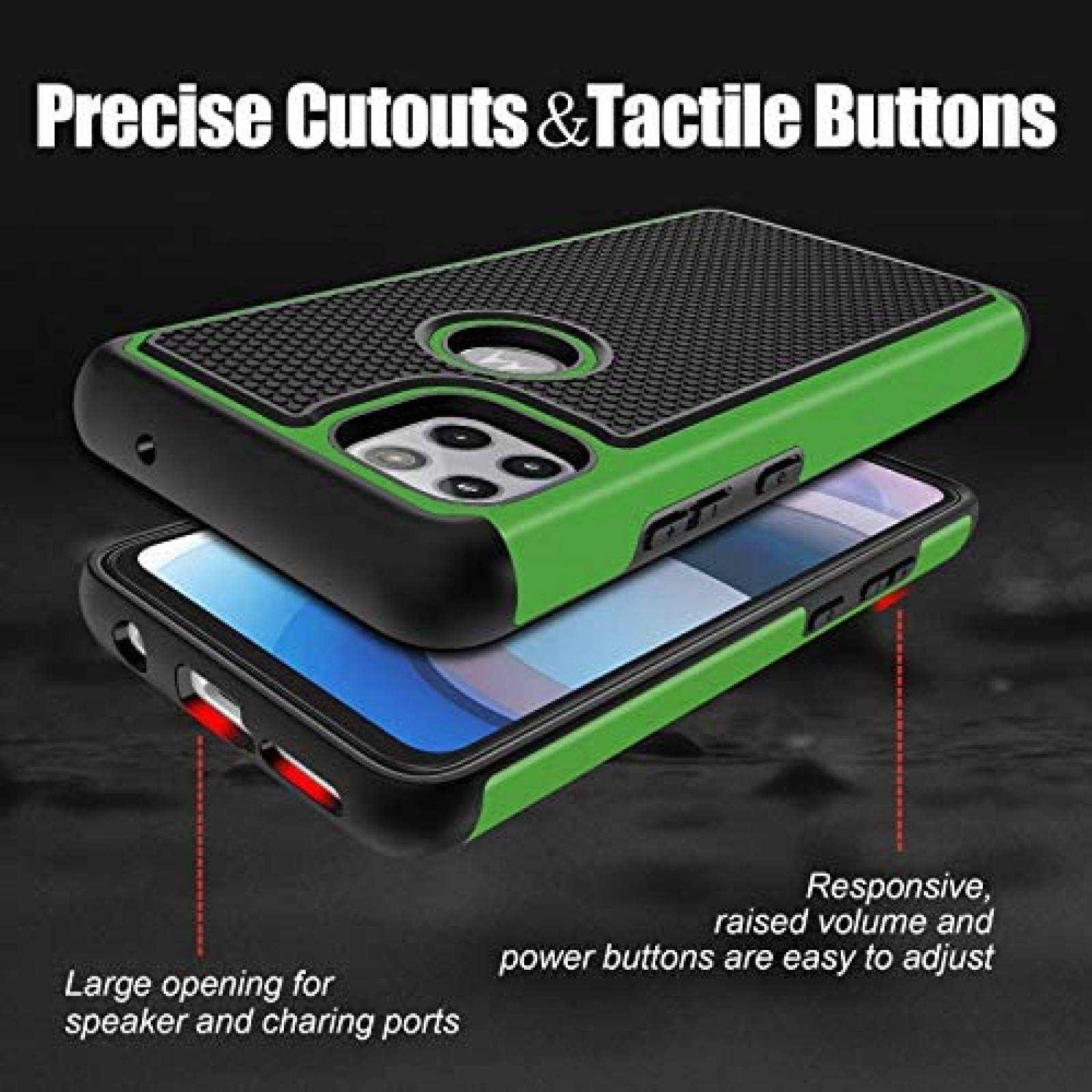 Funda BNIUT Compatible con Motorola Moto One 5G Ace -Negro