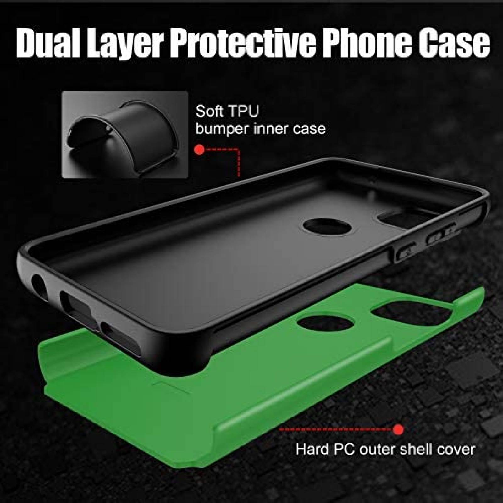 Funda BNIUT Compatible con Motorola Moto One 5G Ace -Negro