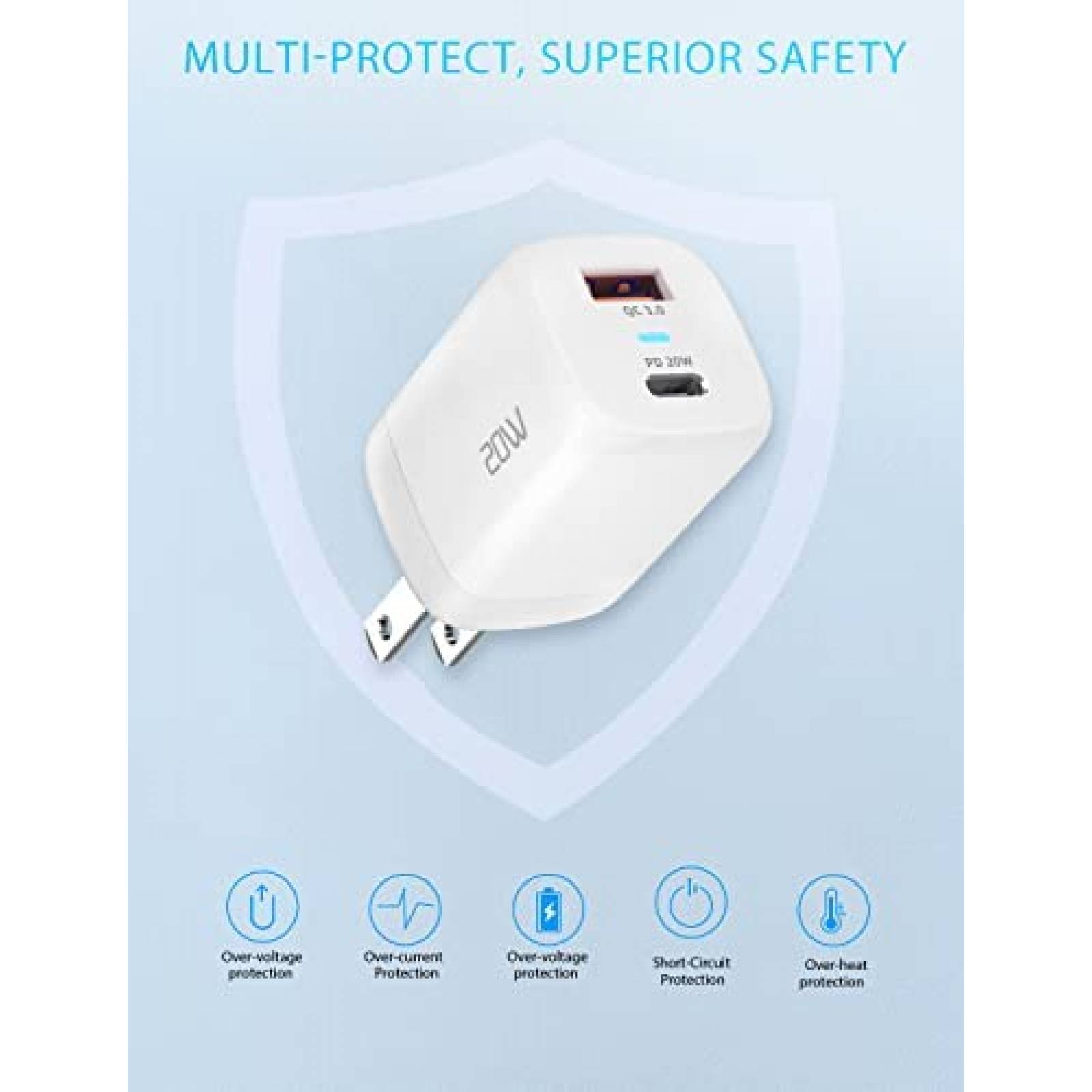 Cargador BYEASY Doble Puerto 20W Compatible Con iPhone