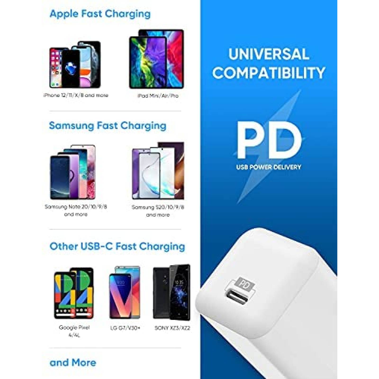 Cargador entrada USB tipo C de pared Coappew 5W -Blanco