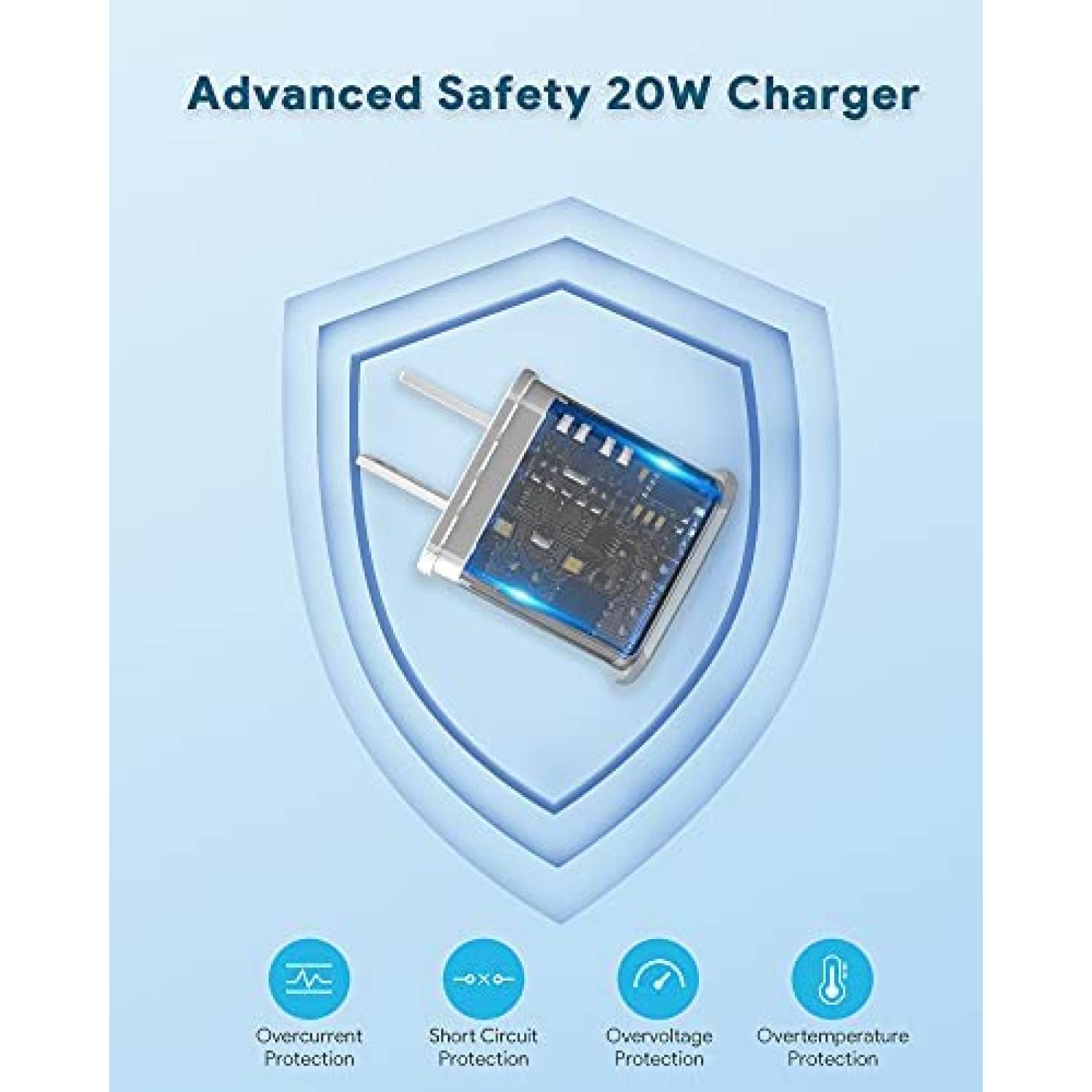 Cargador USB C para iPhone COKOEYE de 20 W 2 unidades