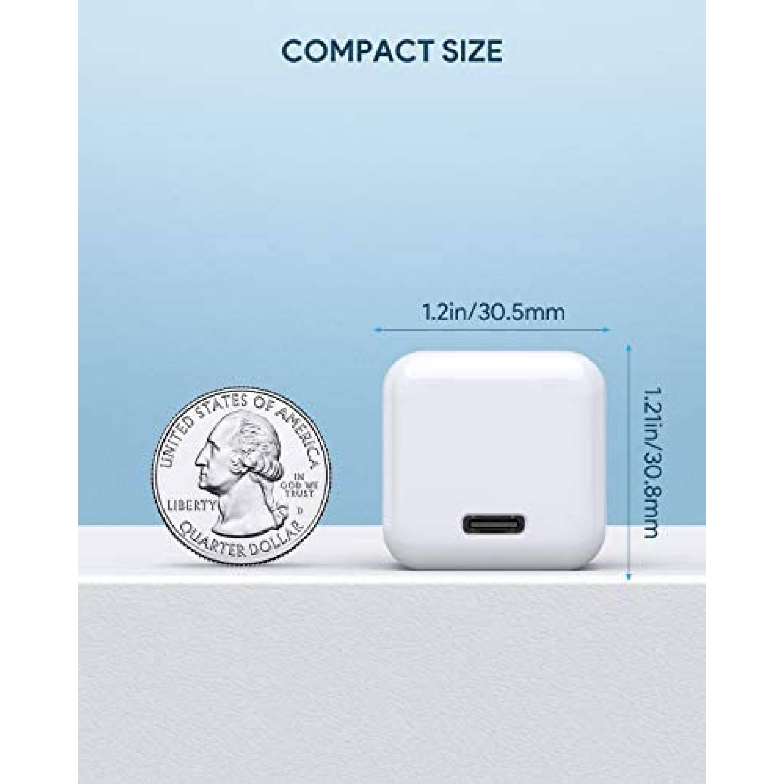 Cargador USB C para iPhone COKOEYE de 20 W 2 unidades