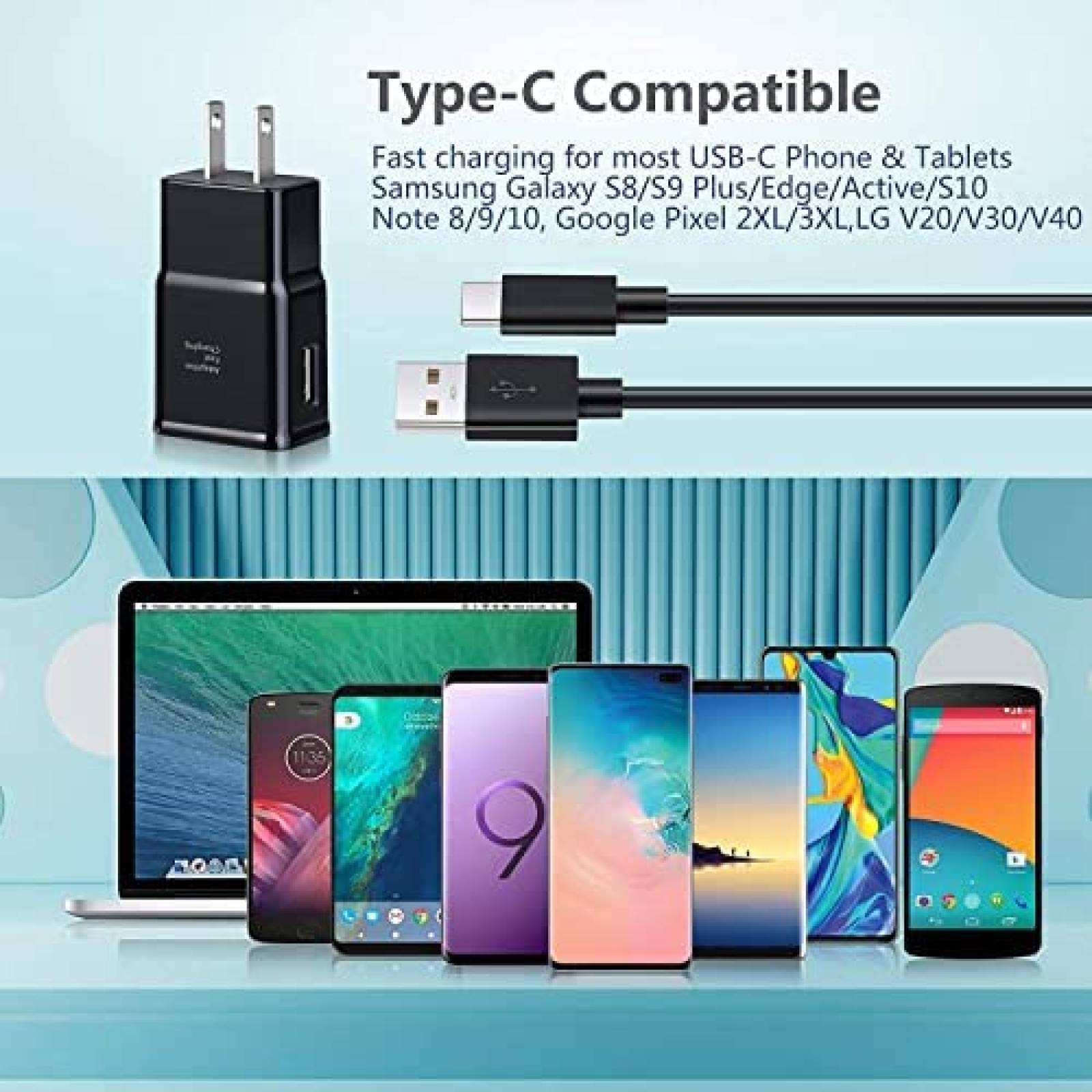 Cable Cargador eversame EP-TA20JWE 3 unidades USB C -Negro