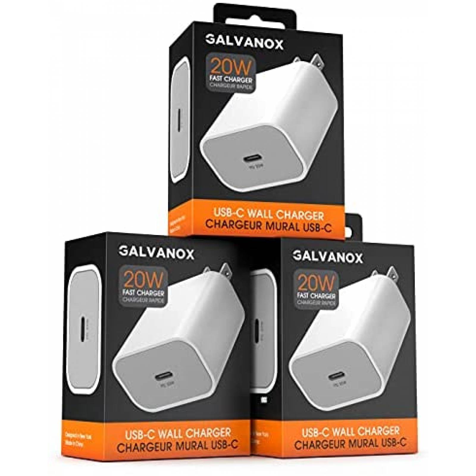 Cargador GALVANOX tipo C bloque de 20W para Samsung -Blanco