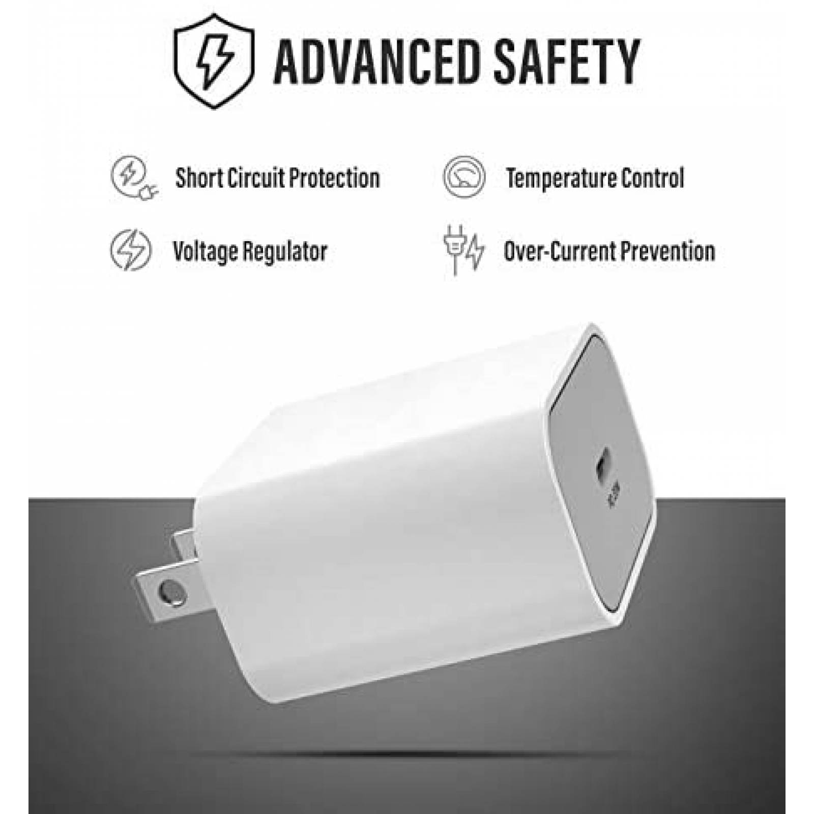 Cargador GALVANOX tipo C bloque de 20W para Samsung -Blanco