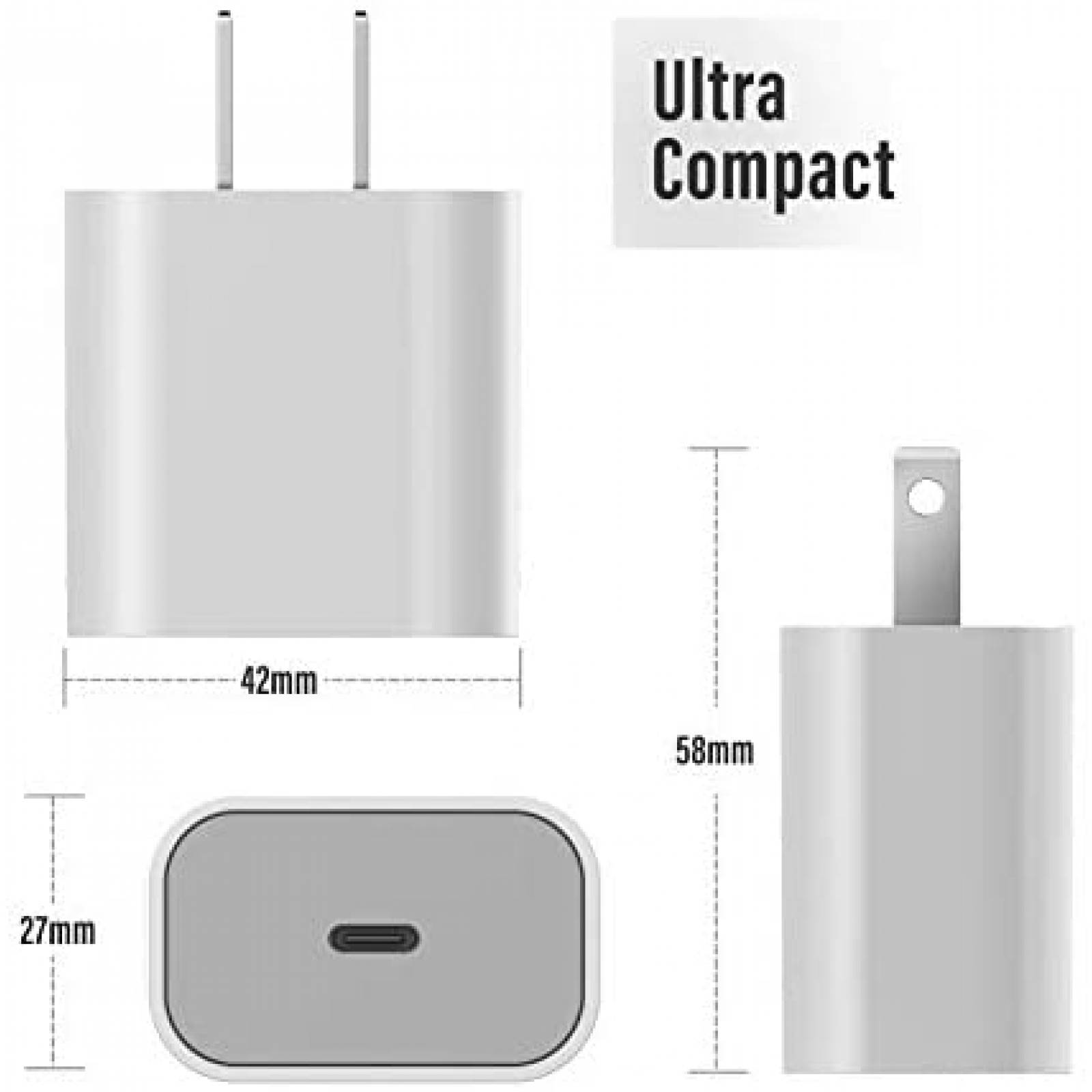 Cargador GALVANOX tipo C bloque de 20W para Samsung -Blanco