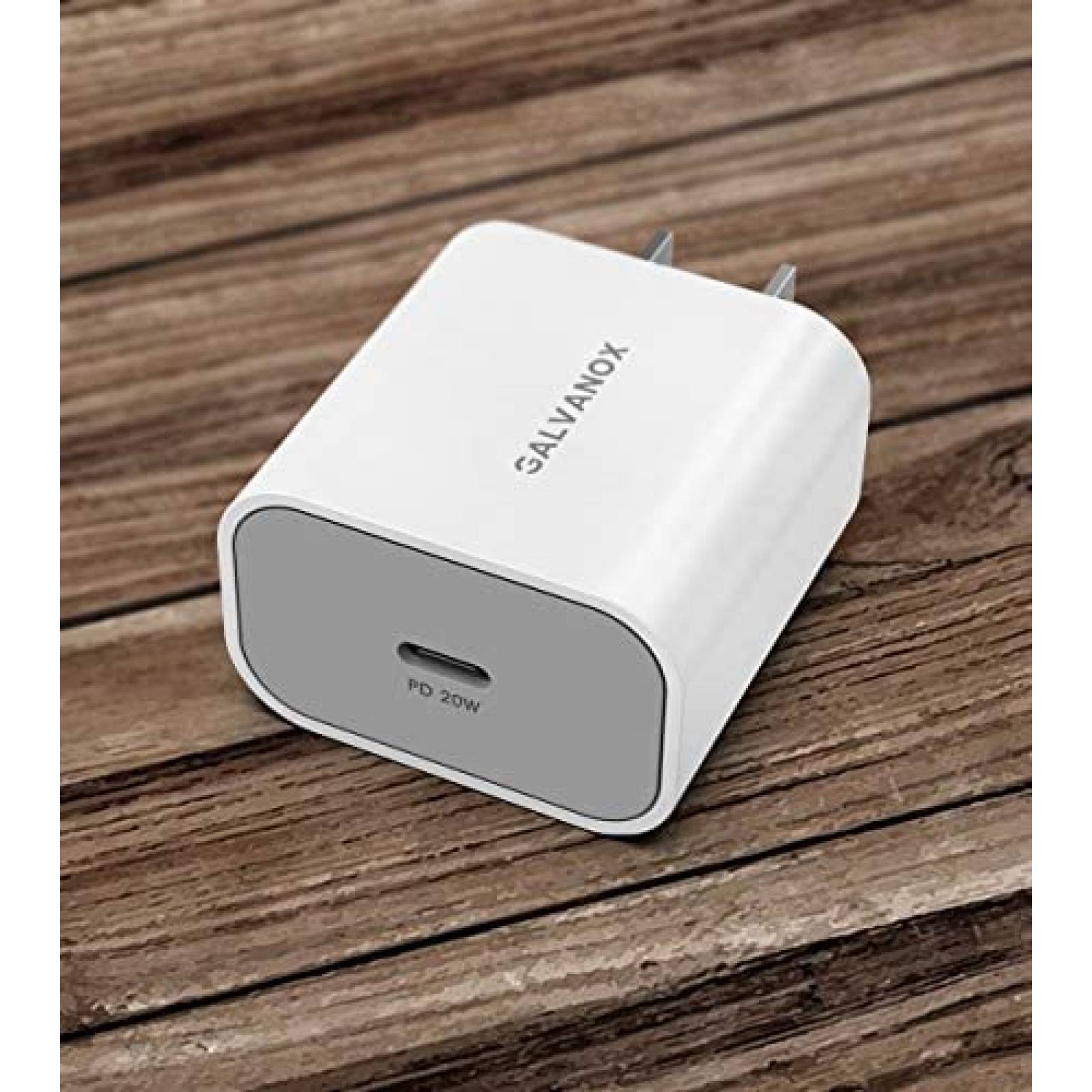 Cargador GALVANOX tipo C bloque de 20W para Samsung -Blanco