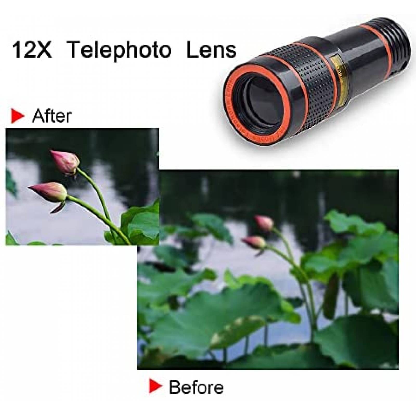 Lentes para camara Goviw para celular 4 en 1 -Negro