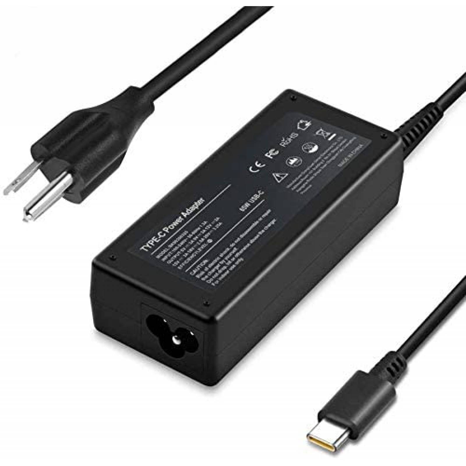 Cargador Universal GVKRLXZ USB C para HP Chromebook -Negro