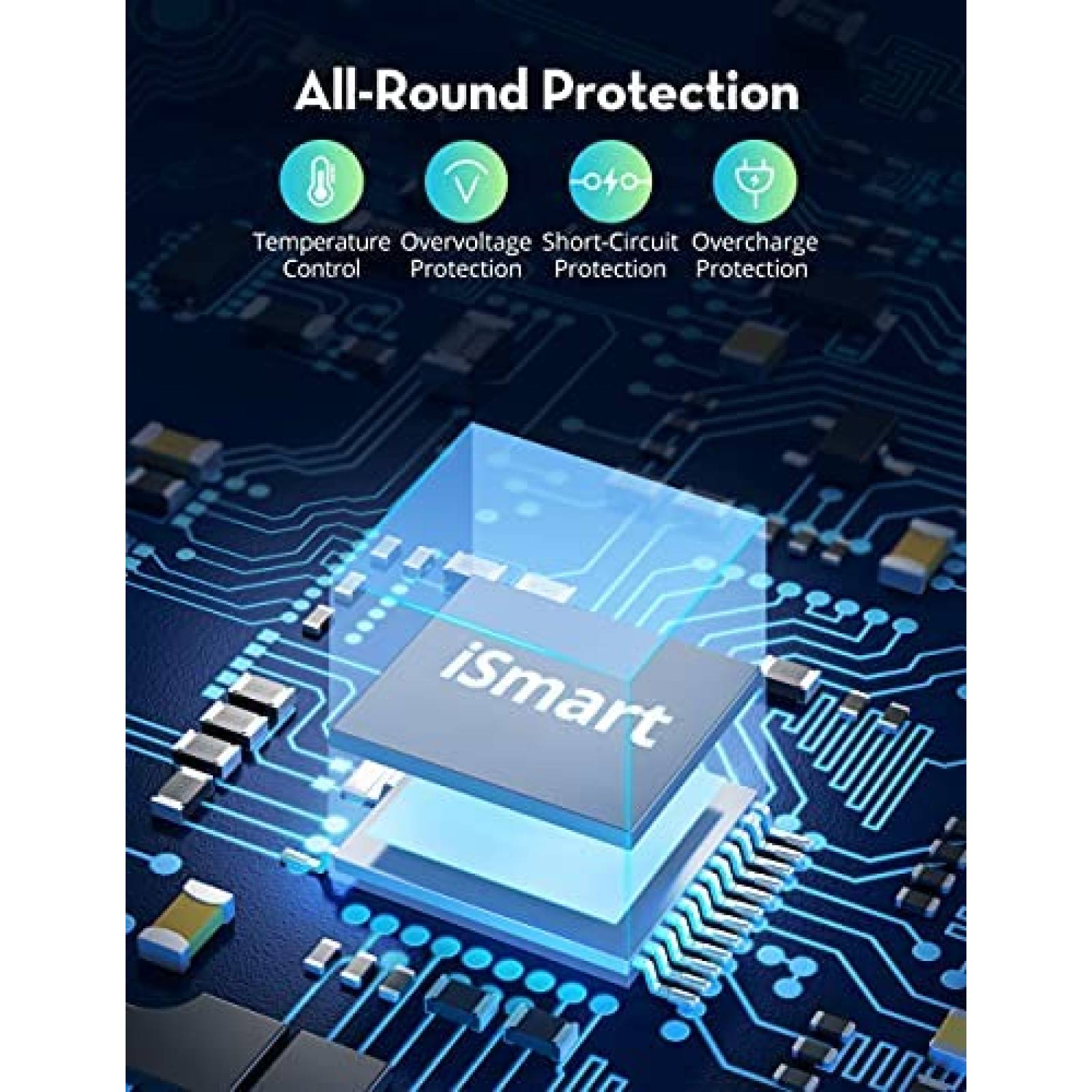 Cargador Multicontactos USB iSmart 60W 12A 6 Puertos -Negro