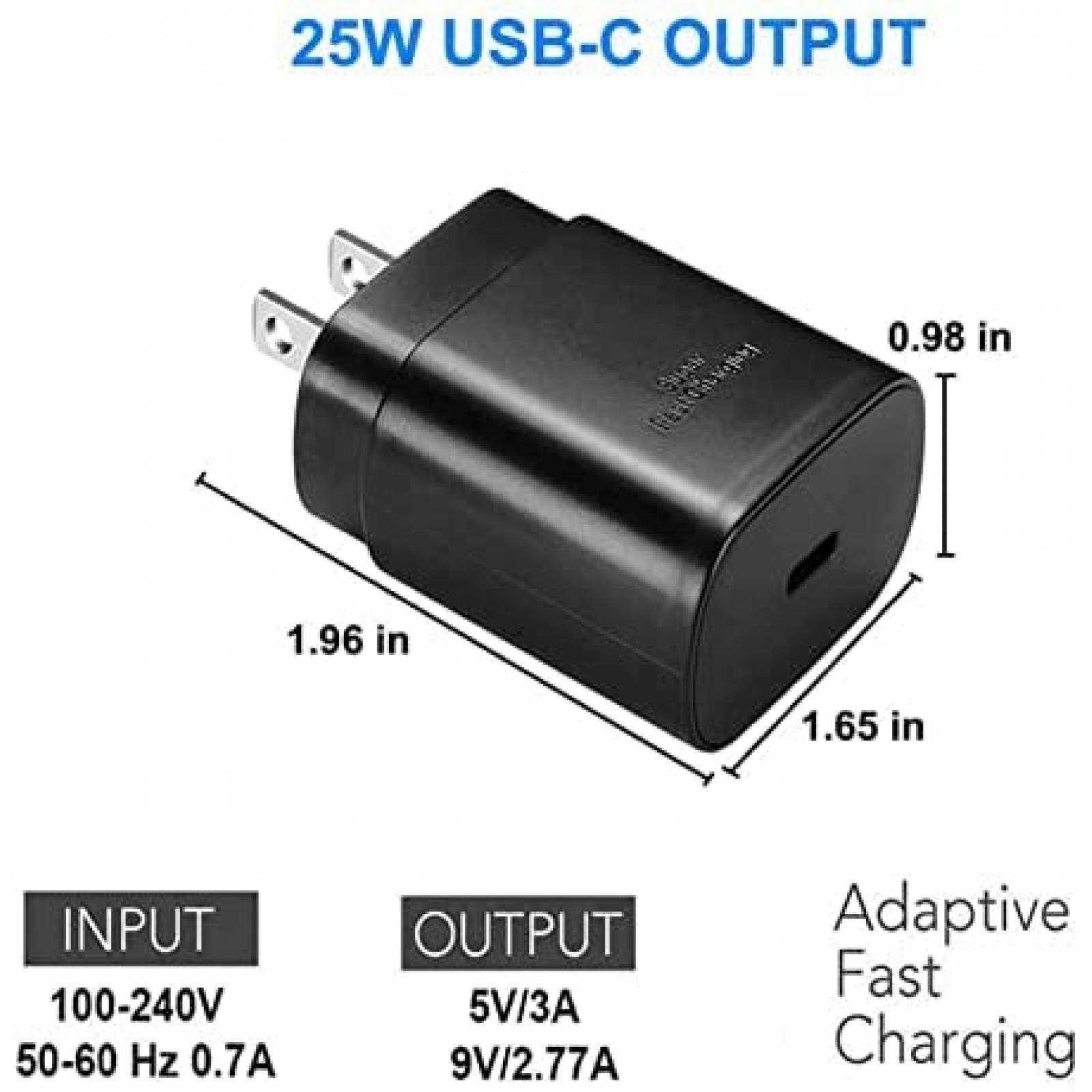 Cargador KTHall adaptador de pared para Samsung 3 pzs -Negro