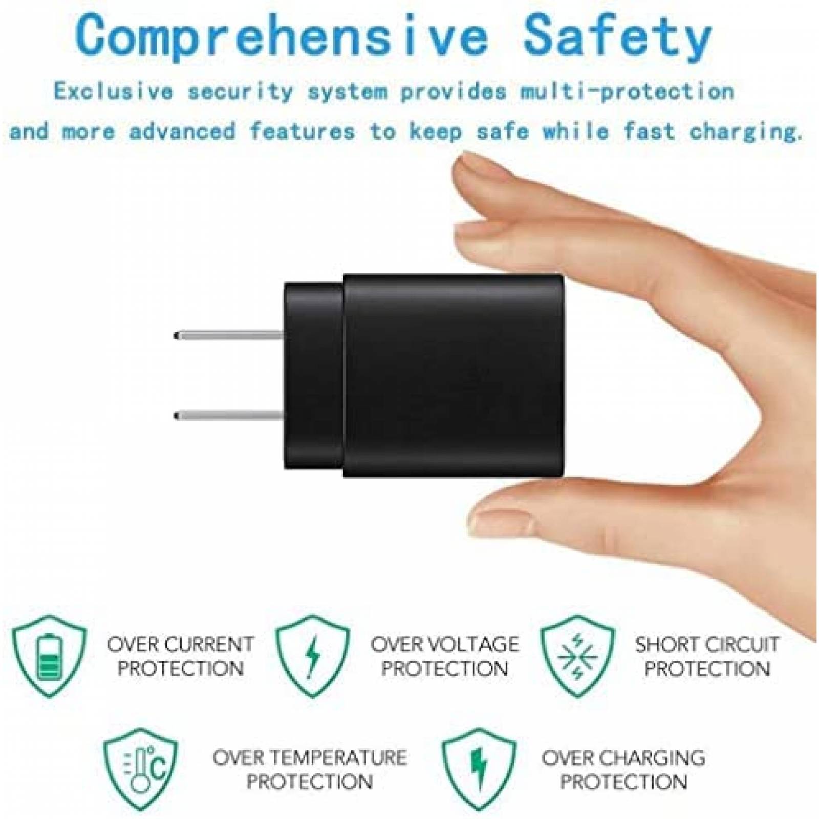 Cargador KTHall adaptador de pared para Samsung 3 pzs -Negro