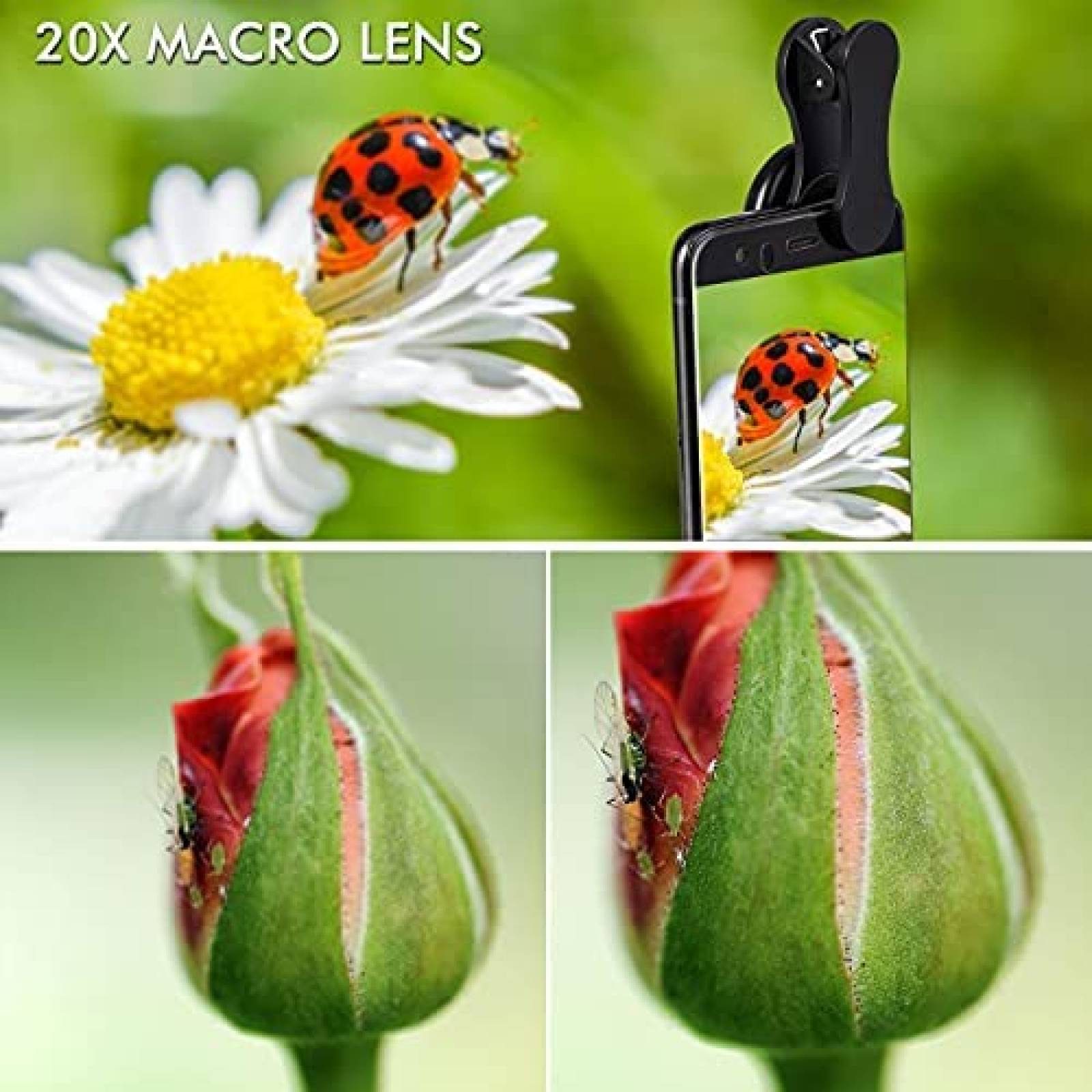 Lente macro LINKPAL 20x profesional 5K HD camara de celular