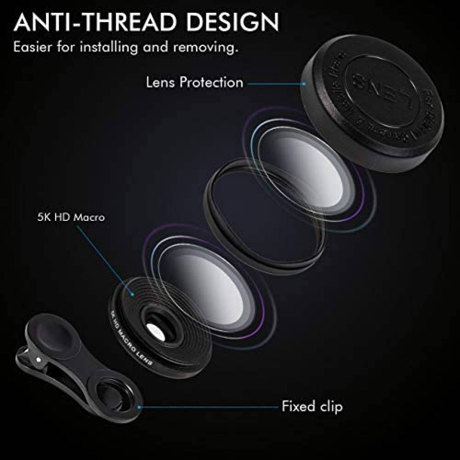 Lente macro LINKPAL 20x profesional 5K HD camara de celular