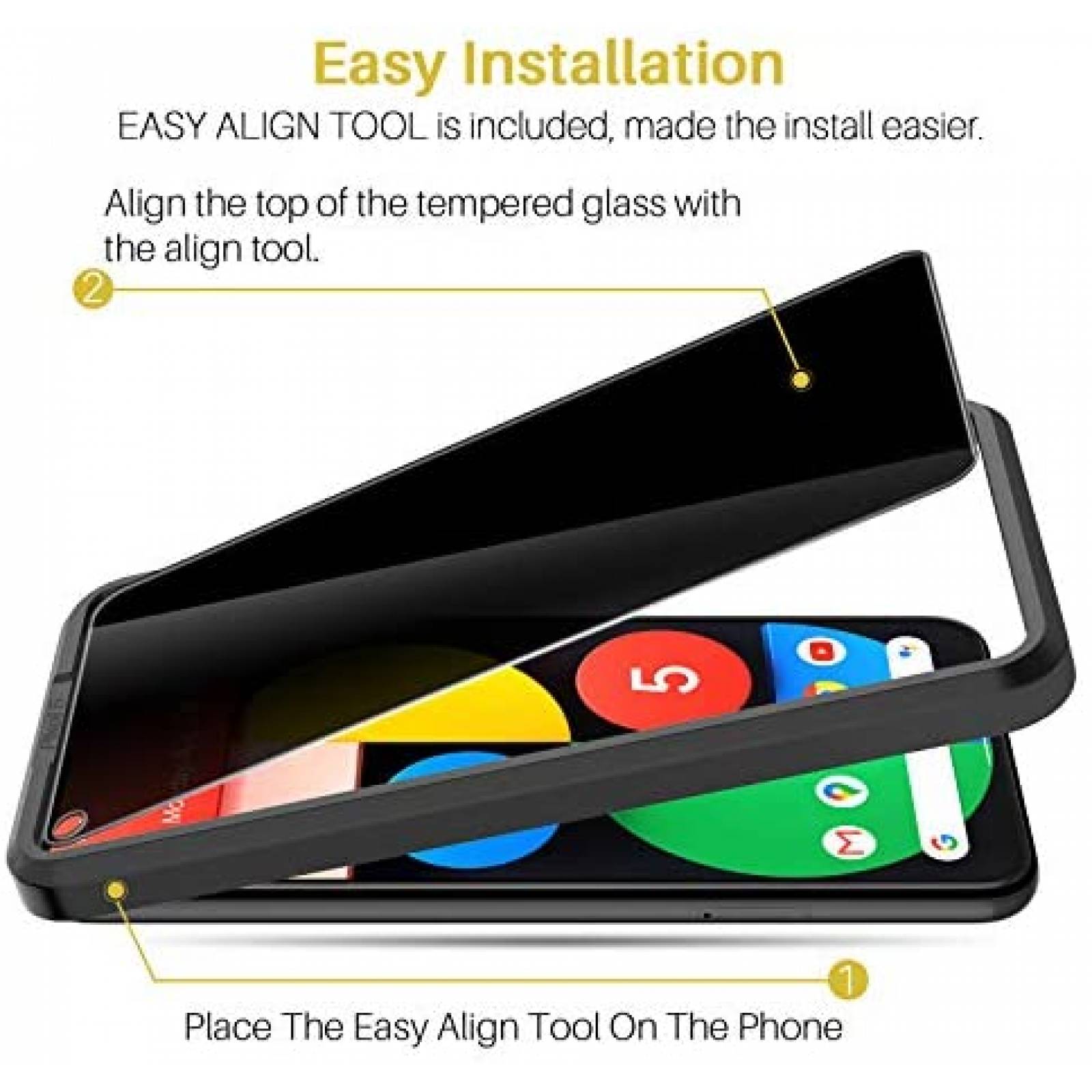 Filtro de Privacidad LK para Google Pixel 5 4 Pzs -Negro