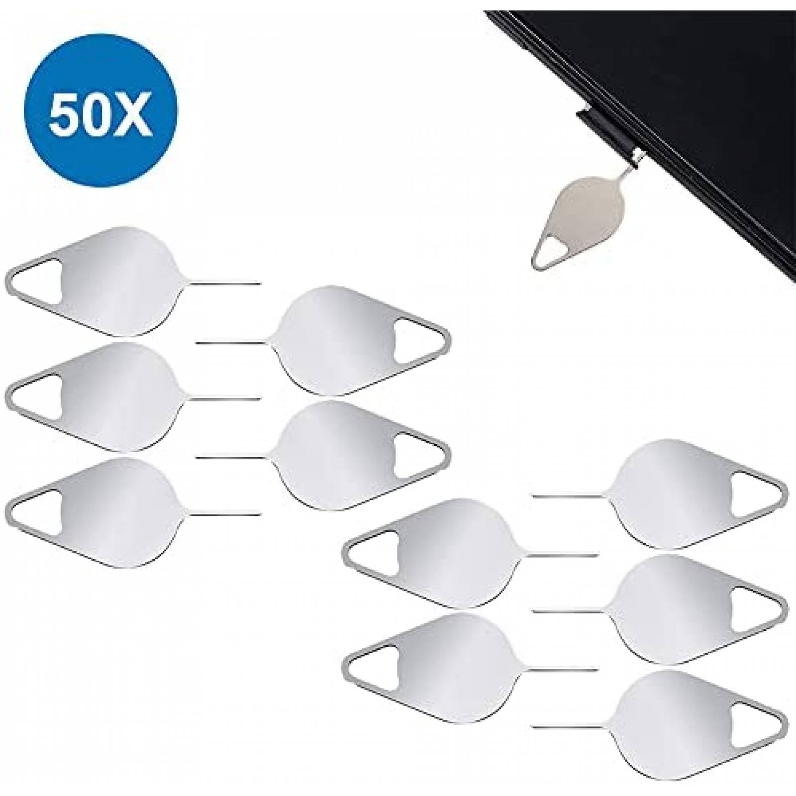 Pack clips para remover tarjeta SIM MMOBIEL x50 -Plateado