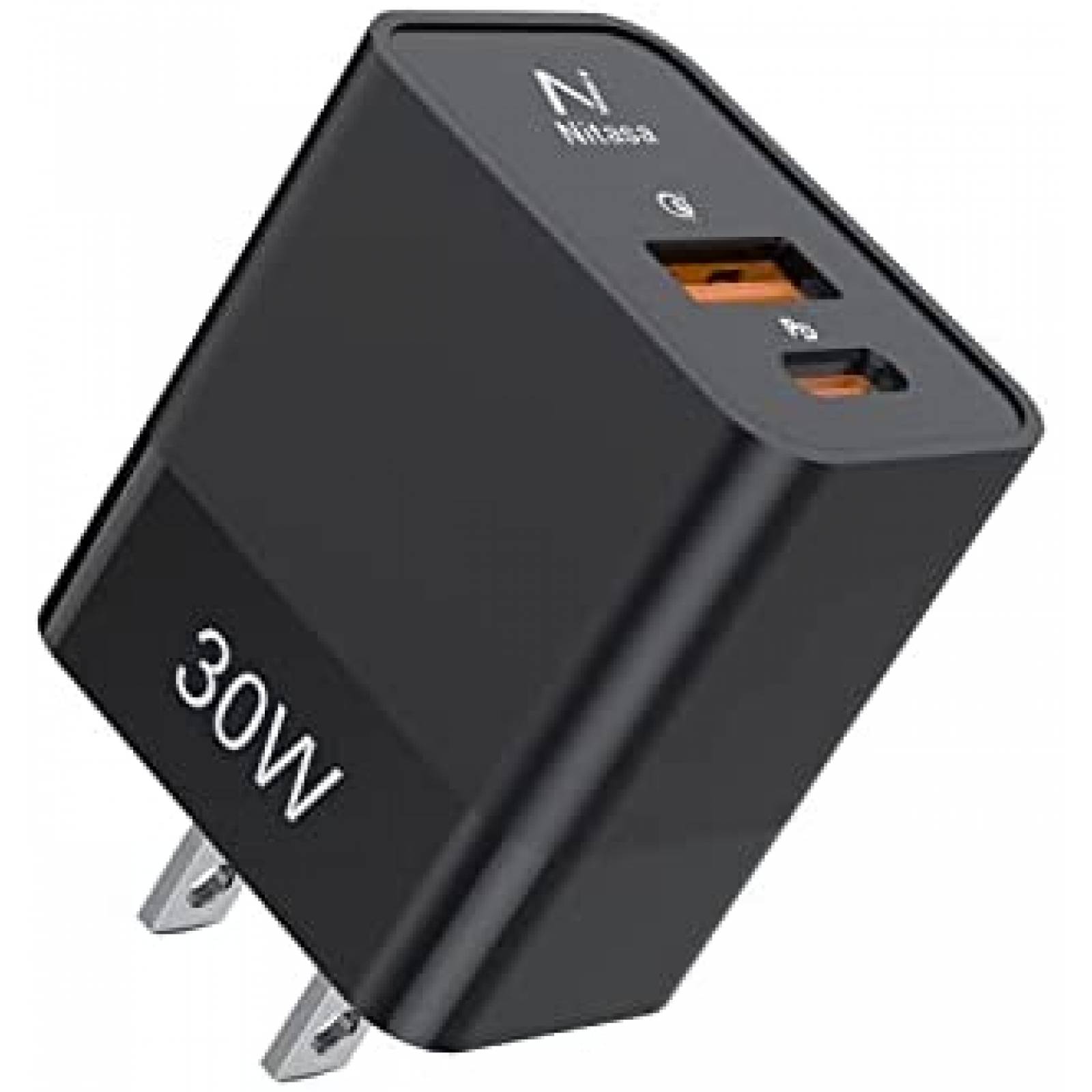 Adaptador de pared para cable USB C NITASA 30W -Negro