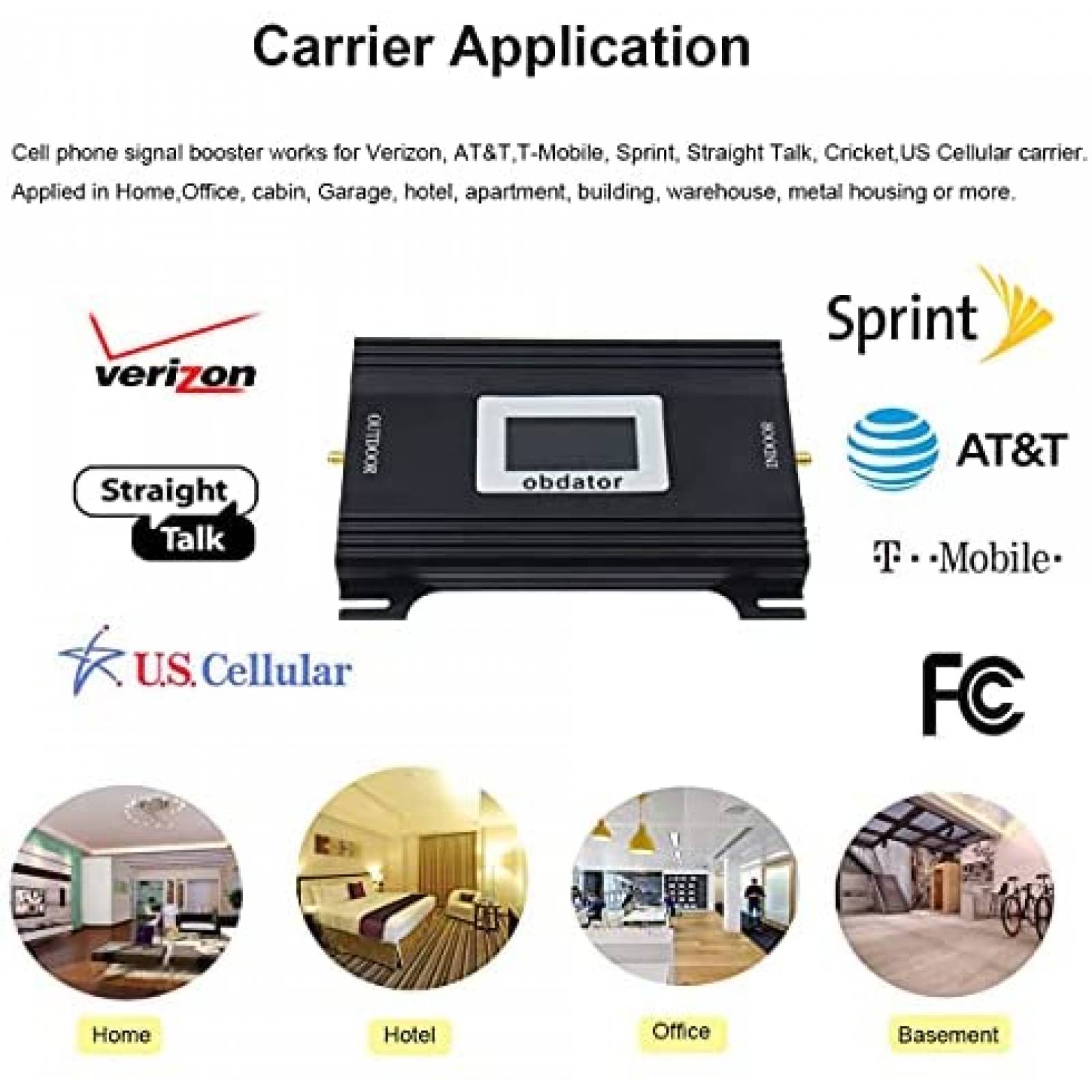 Amplificador Seal obdator AT&T US 5G 4G LTE 3G 2G -Blanco