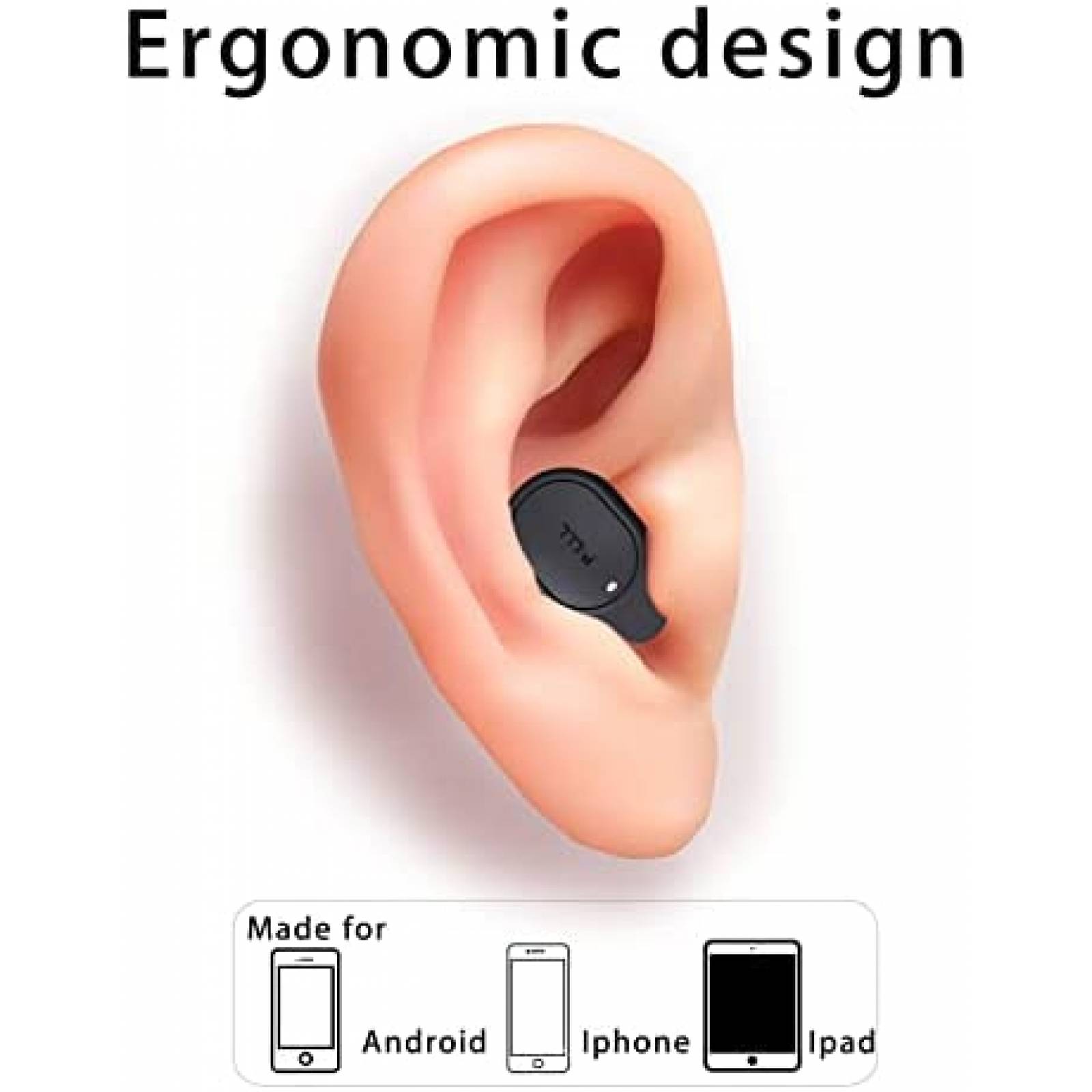 Auriculares P&LLL Invisible Pro Bluetooth 5.1 -Negro