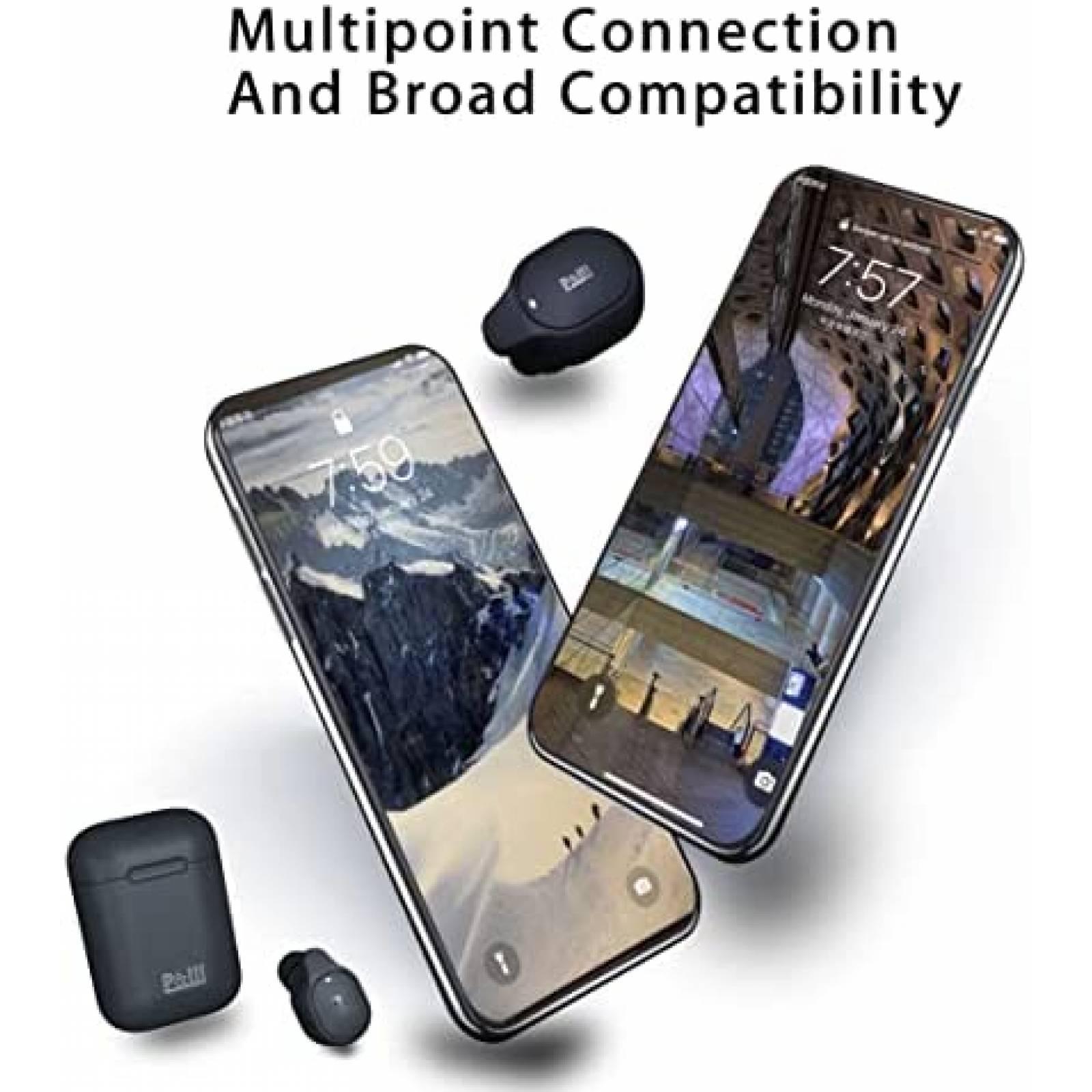 Auriculares P&LLL Invisible Pro Bluetooth 5.1 -Negro