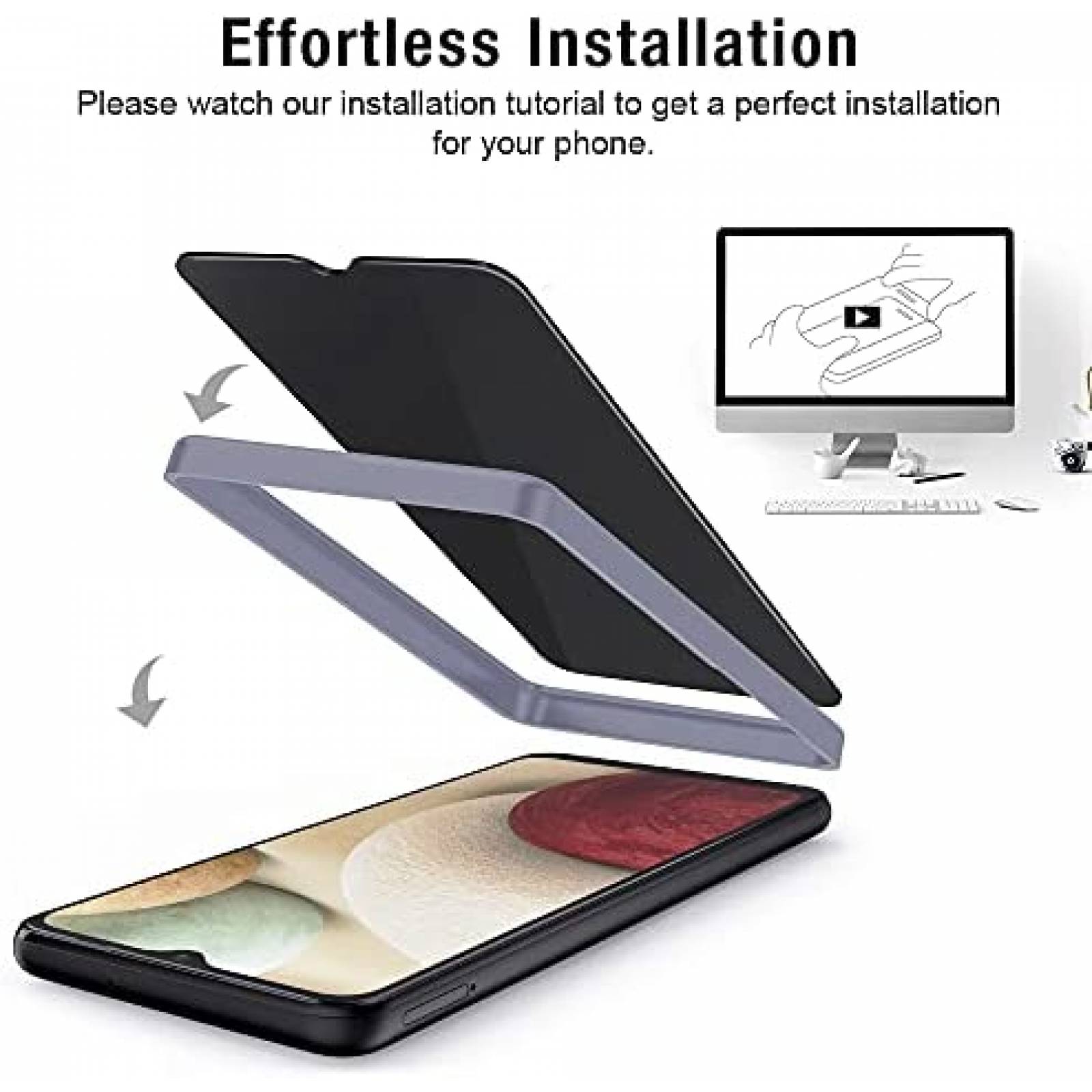 Protector de pantalla y lente TOCOL para Galaxy A12 4 pzs