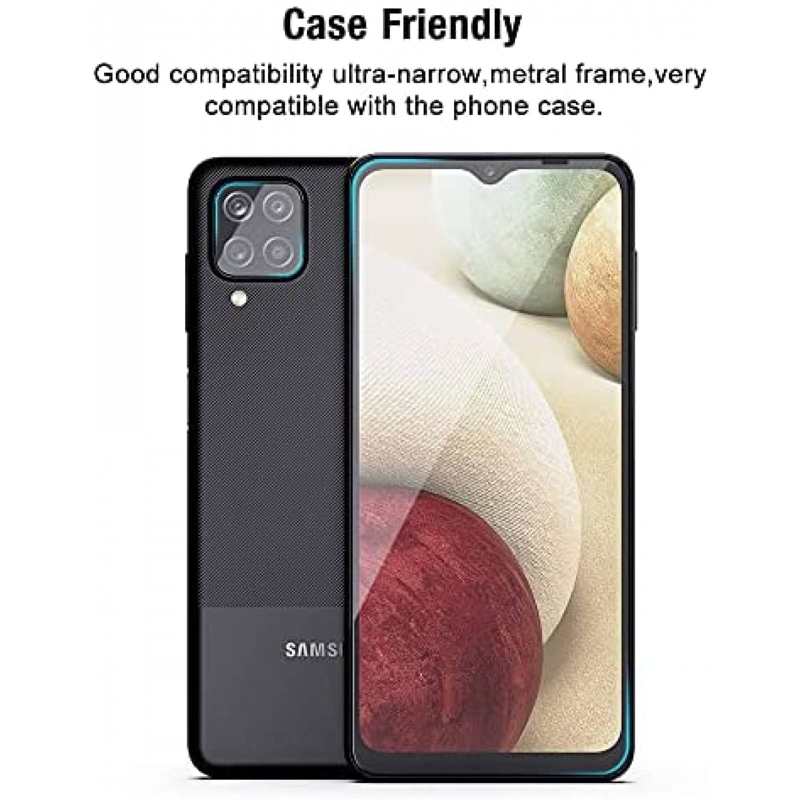 Protector de pantalla y lente TOCOL para Galaxy A12 4 pzs