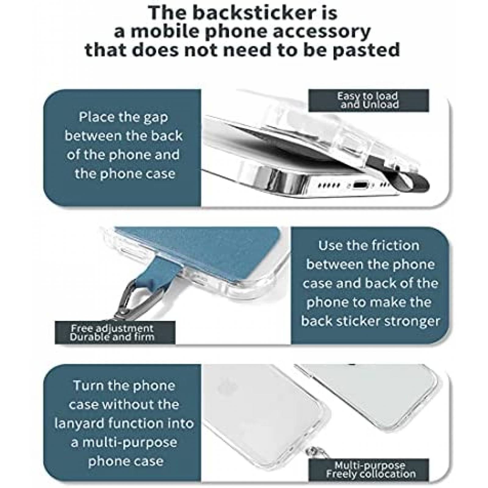 Cordon para celular YLHLRJUN universal ajustable -Negro