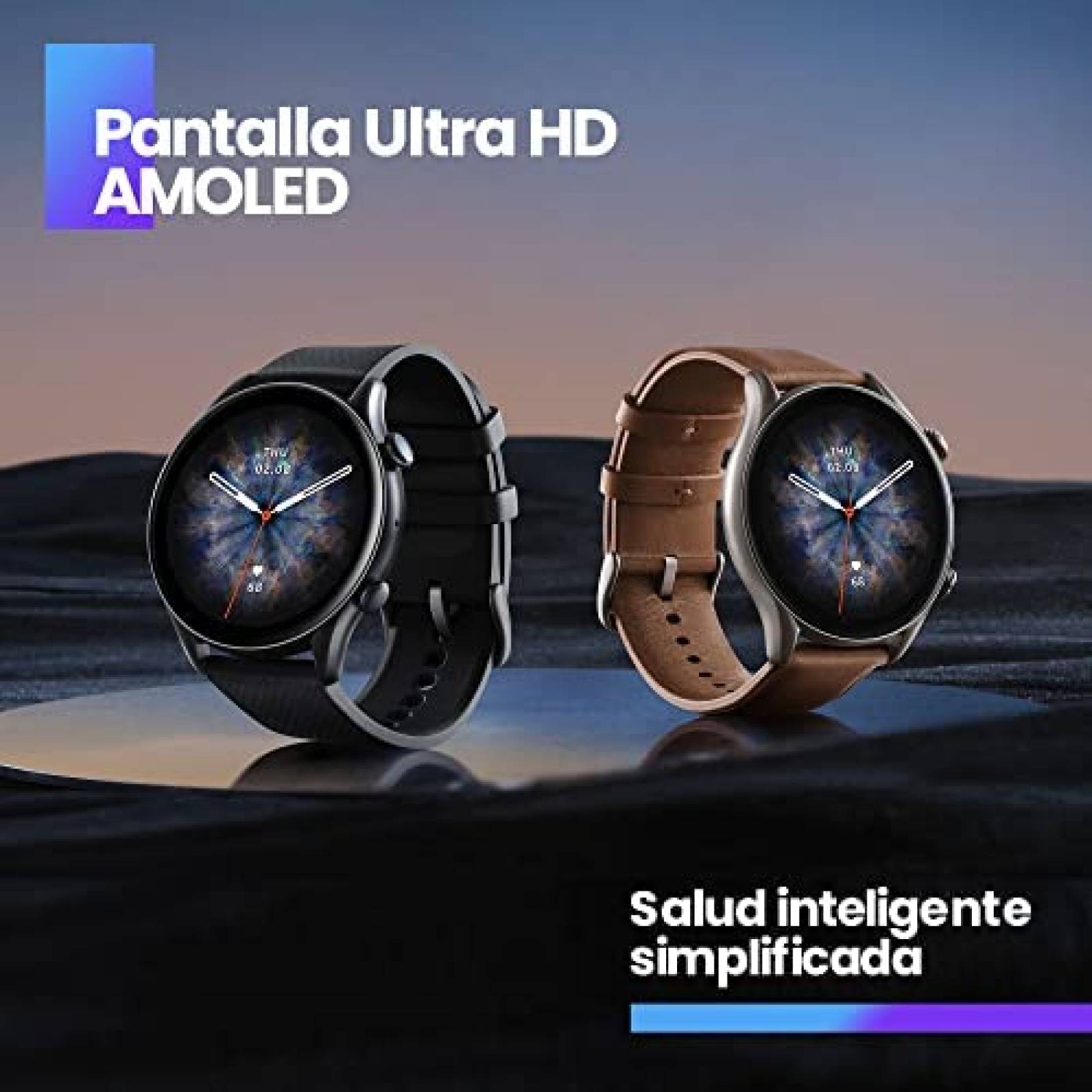 Reloj Inteligente Amazfit GTR 3 Pro Bluetooth GPS Piel -Cafe