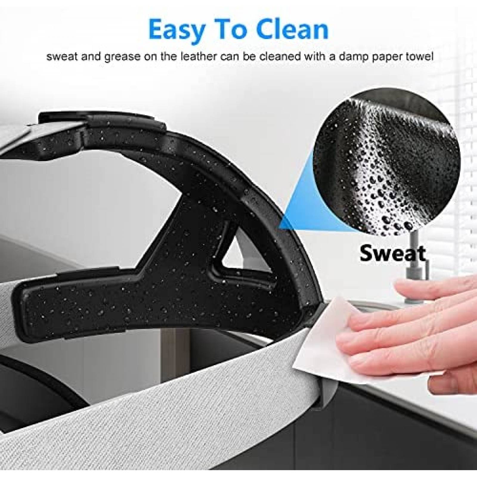 Banda para Oculus Quest 2 AMVR de piel suave -Negro