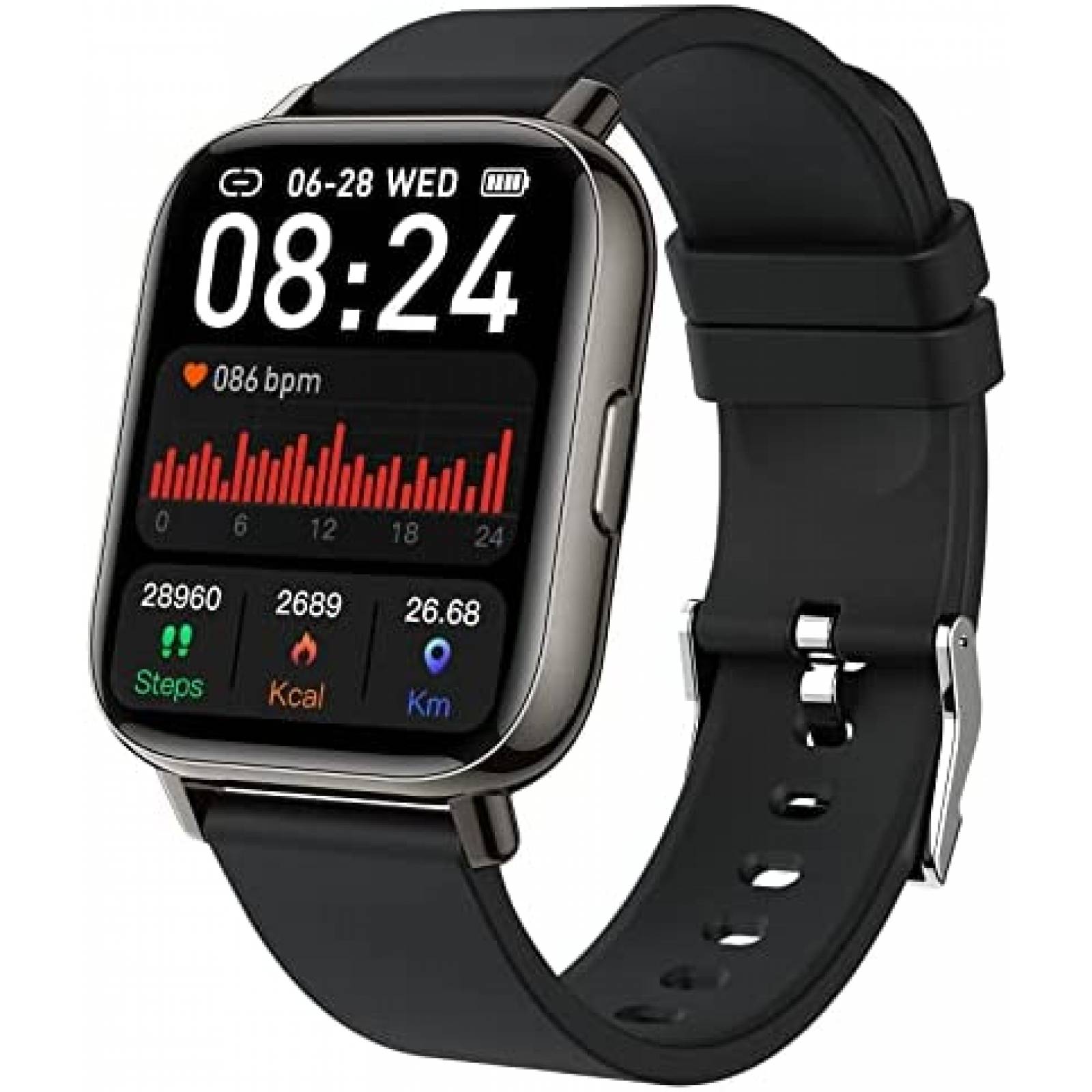 Reloj inteligente Bowost para Android iOS fitness -Negro