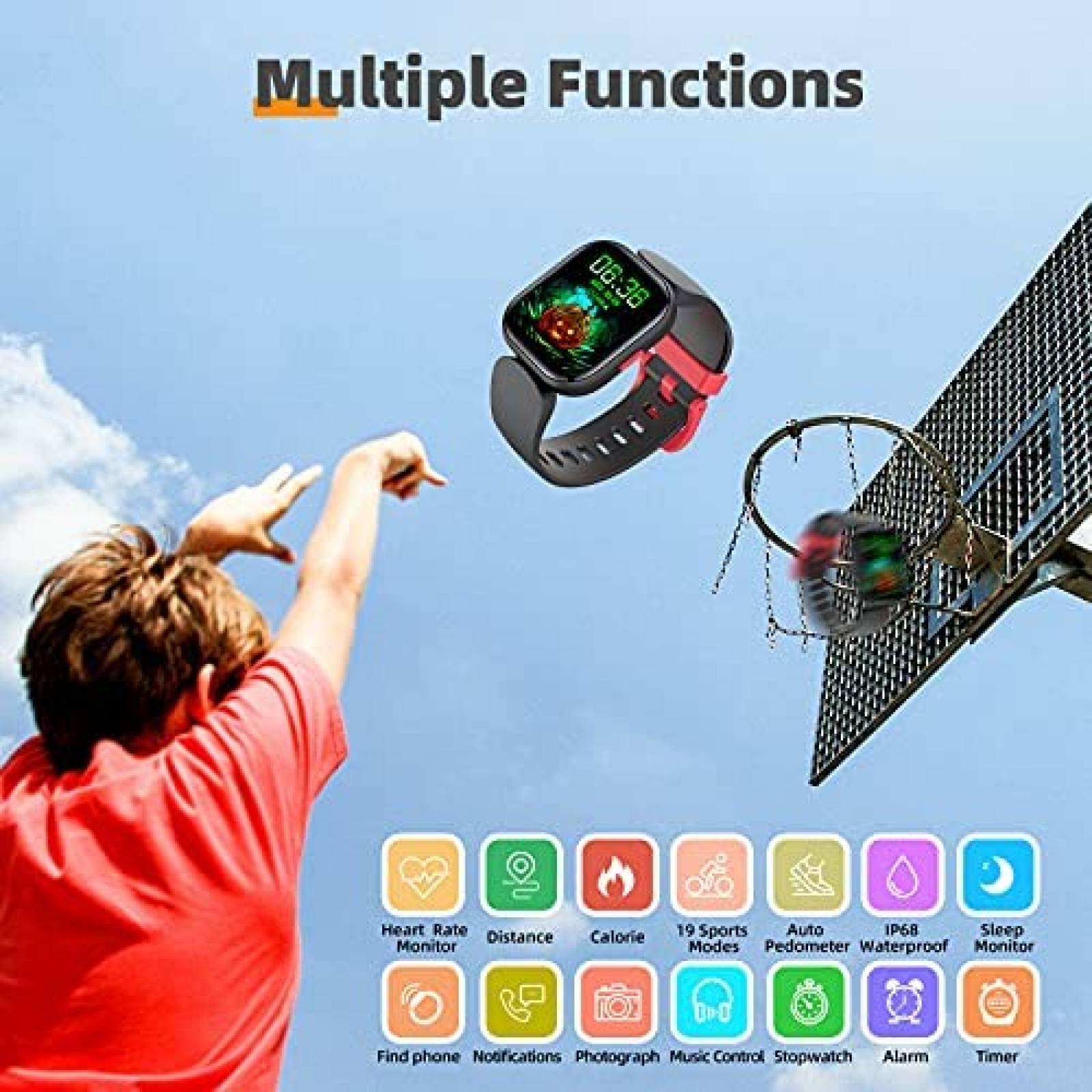 Reloj inteligente para nios DIGEEHOT pantalla 1.4" -Negro