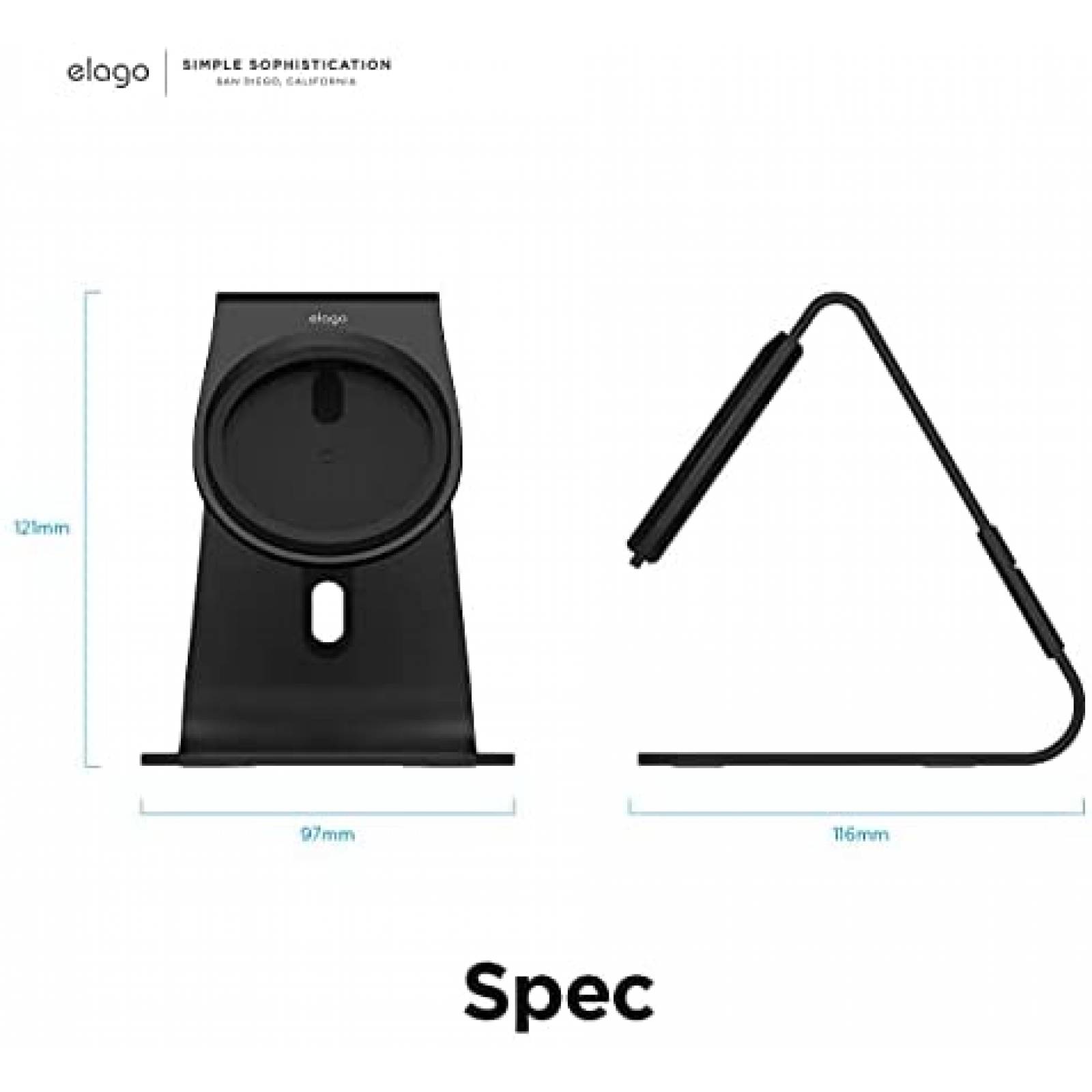 Stand cargador para magnetico elago MS4 de aluminio -Negro