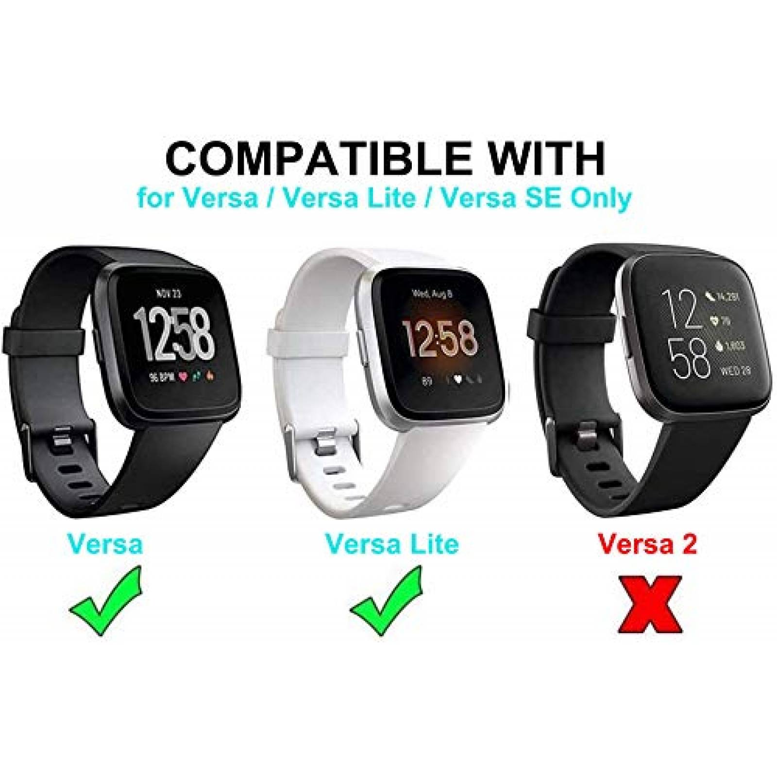 Cargadores Emilydeals 2pzas para Reloj Fitbit Versa -Negro