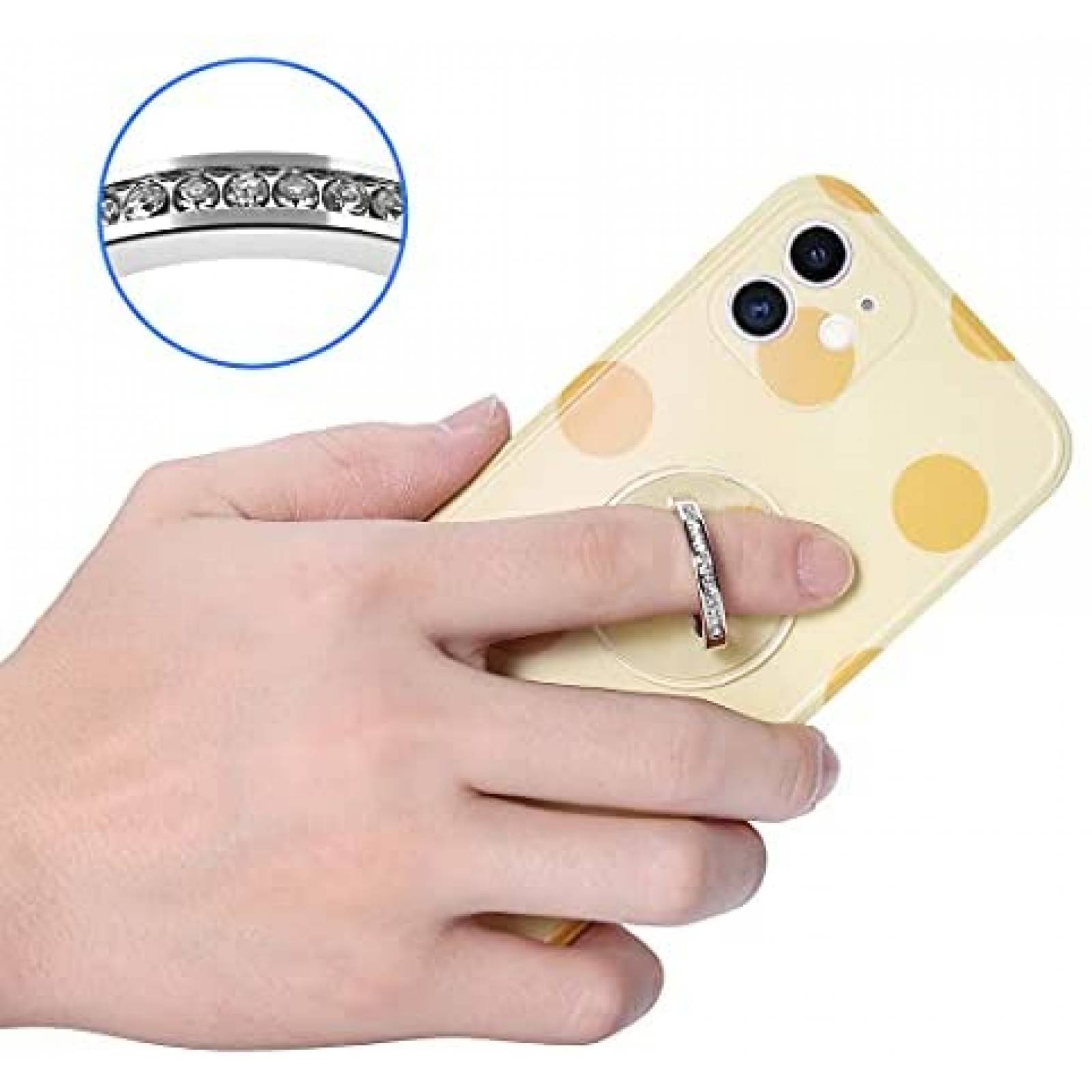 Anillo smartphone Exoer Transparente soporte de Dedo -Rosa