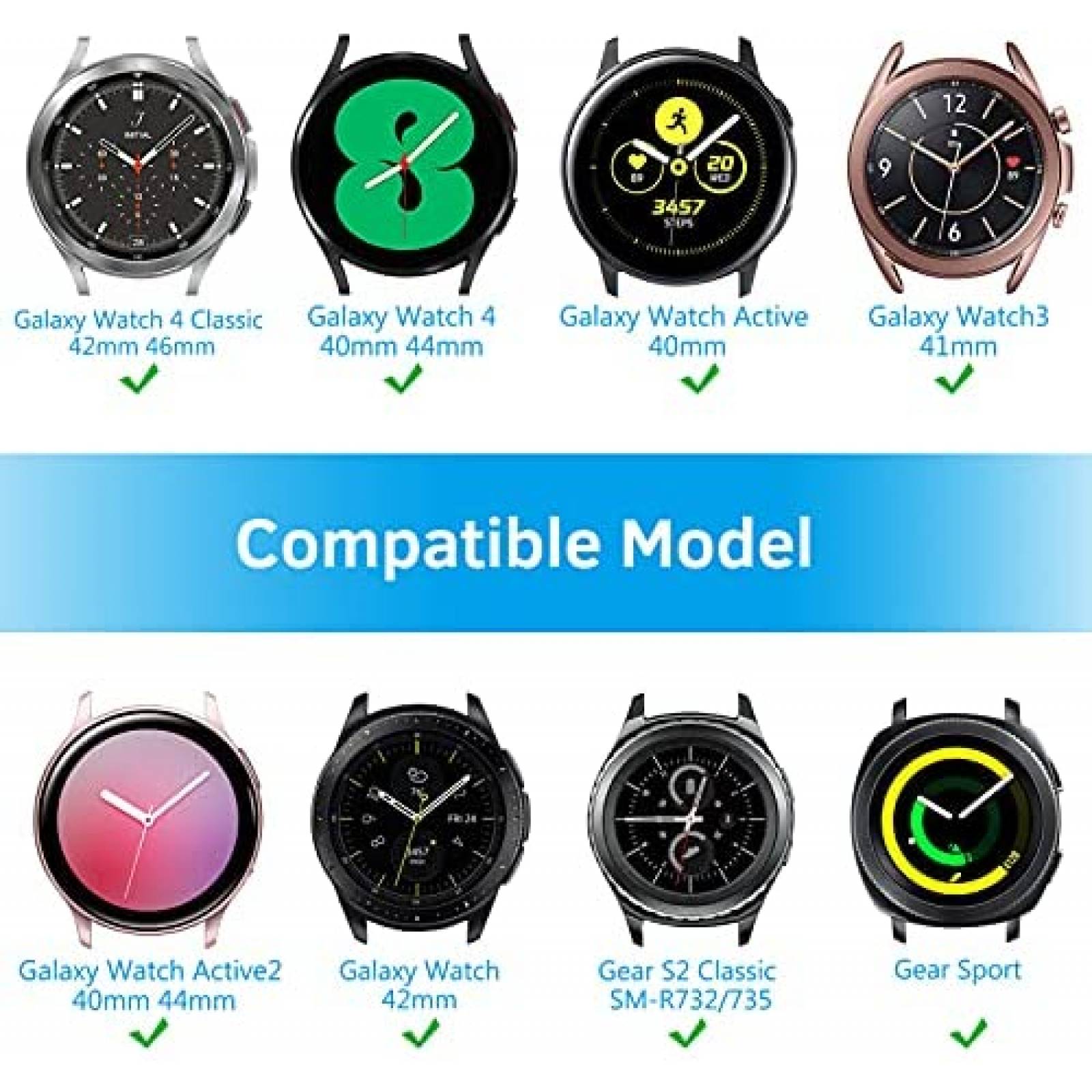 Correa de Smartwatch Fintie para Galaxy Watch 40/46mm -Negro