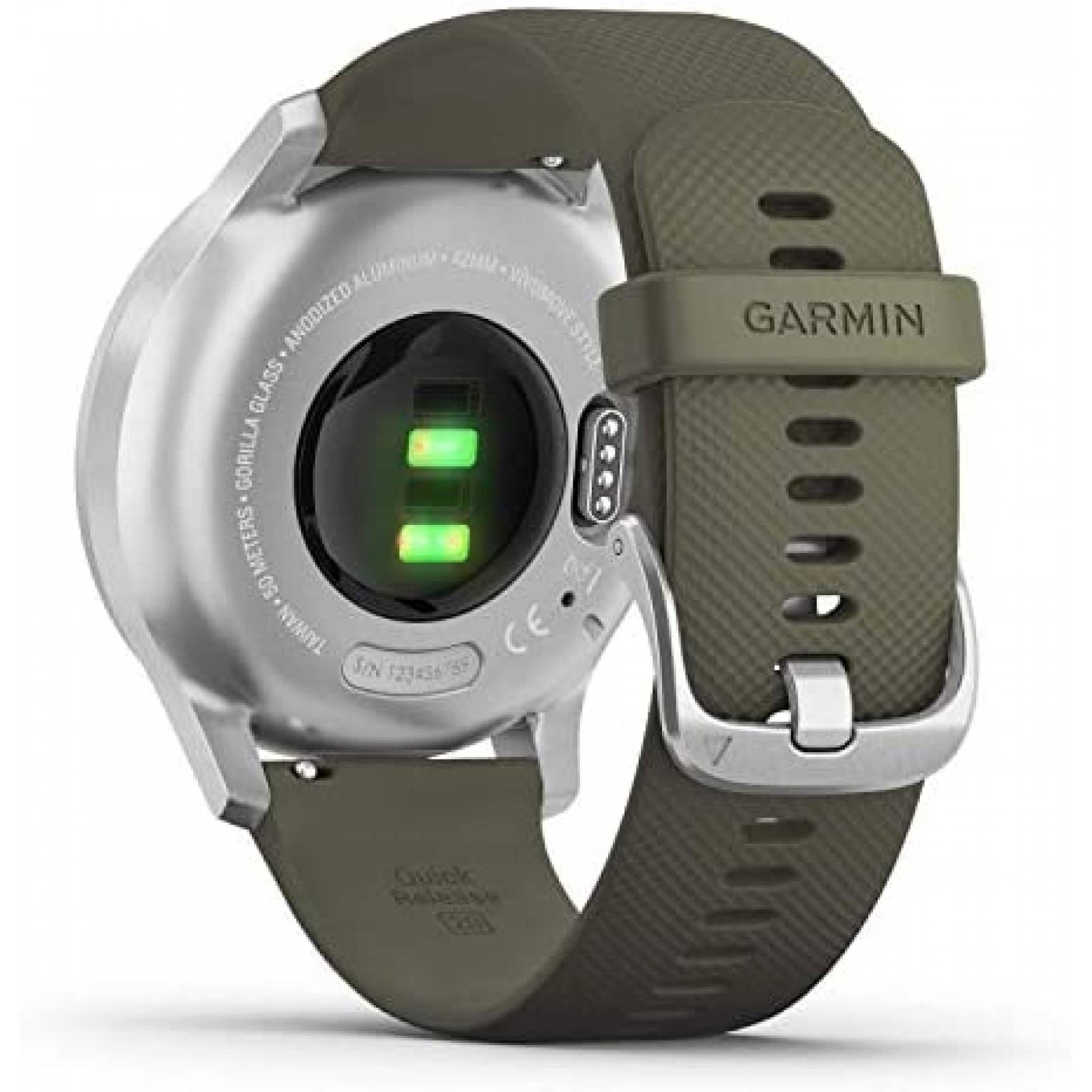 Reloj Inteligente Garmin Vivomove Style -Gris c banda Verde