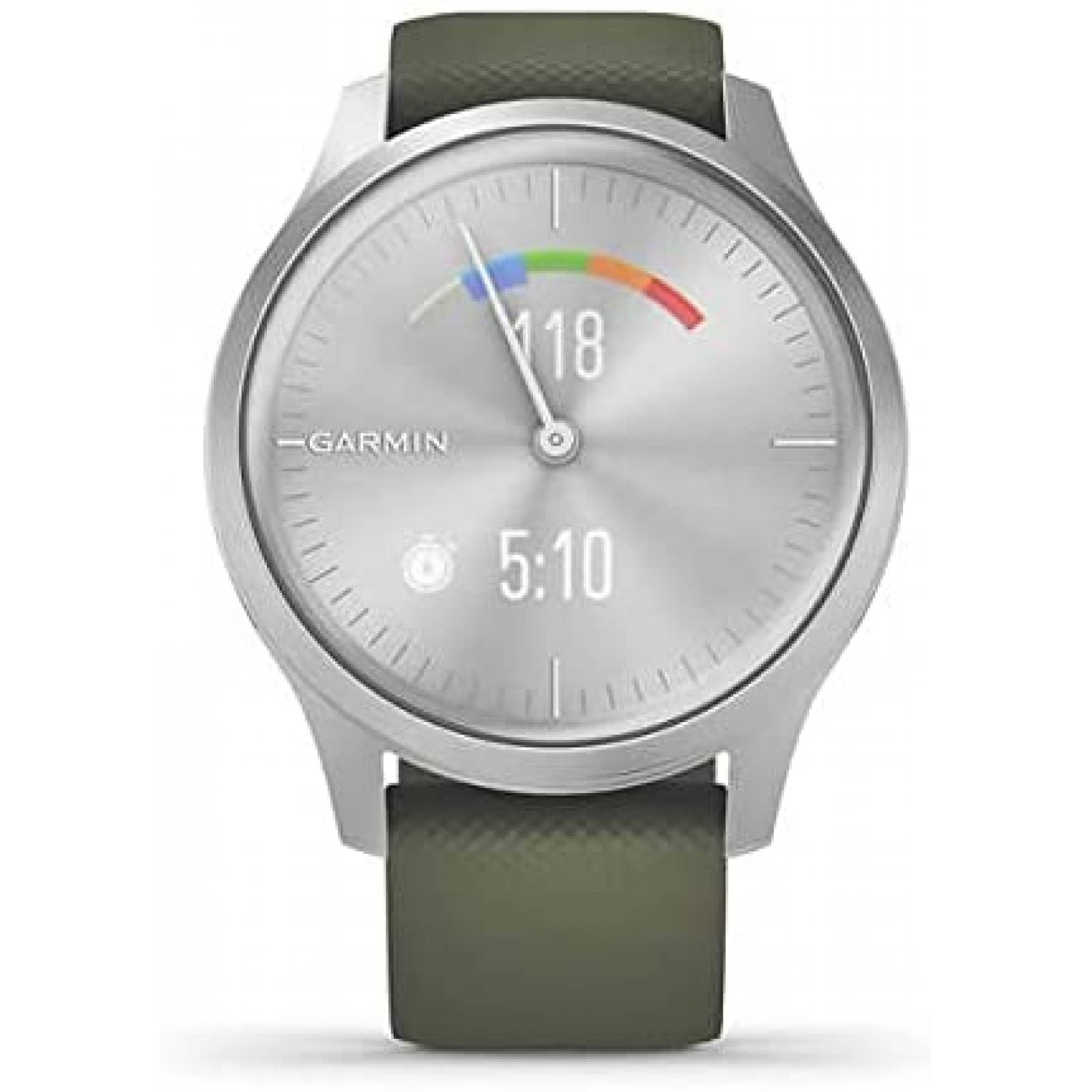 Reloj Inteligente Garmin Vivomove Style -Gris c banda Verde