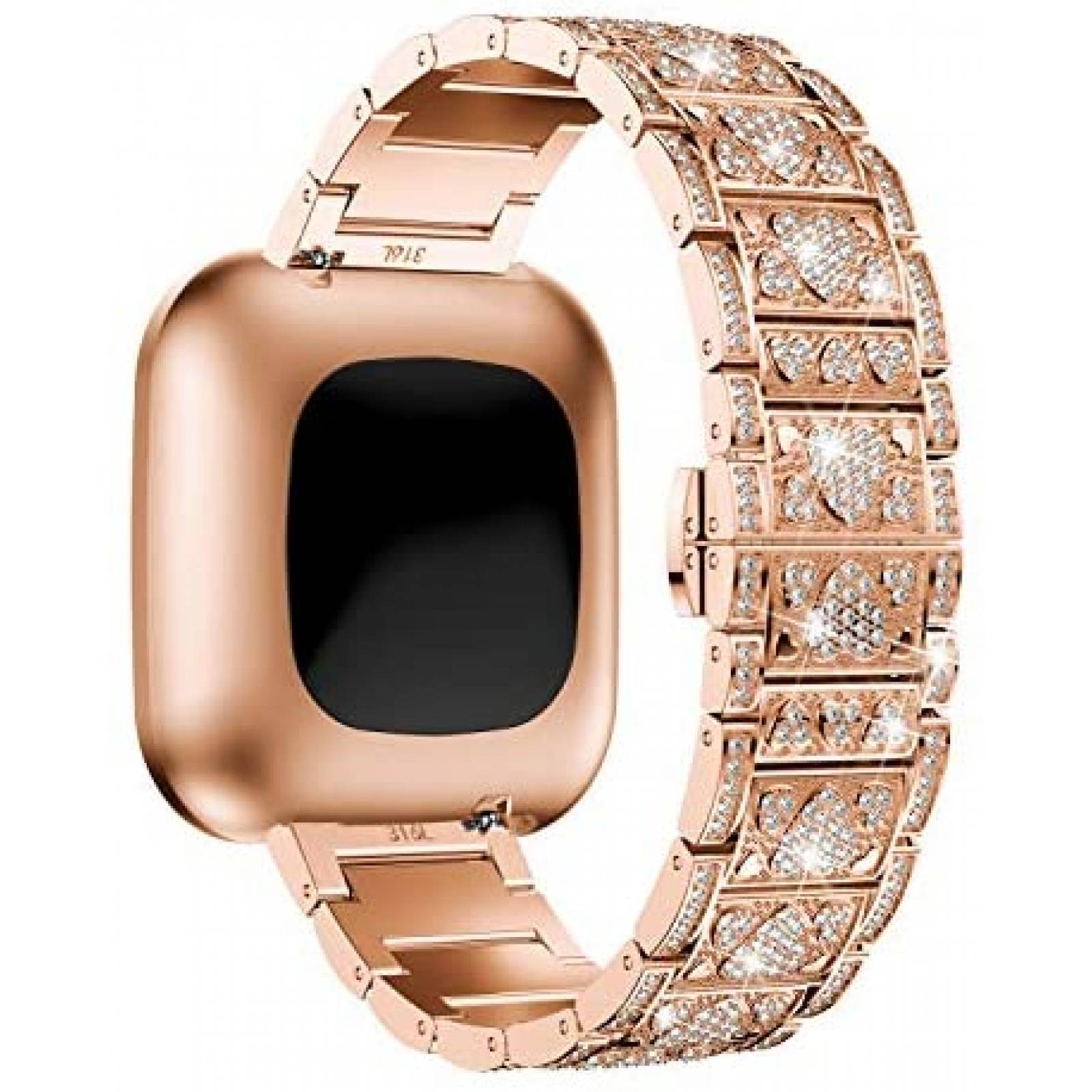 Correa de Metal Inoxidable GELISHI de Fitbit Versa -Dorado