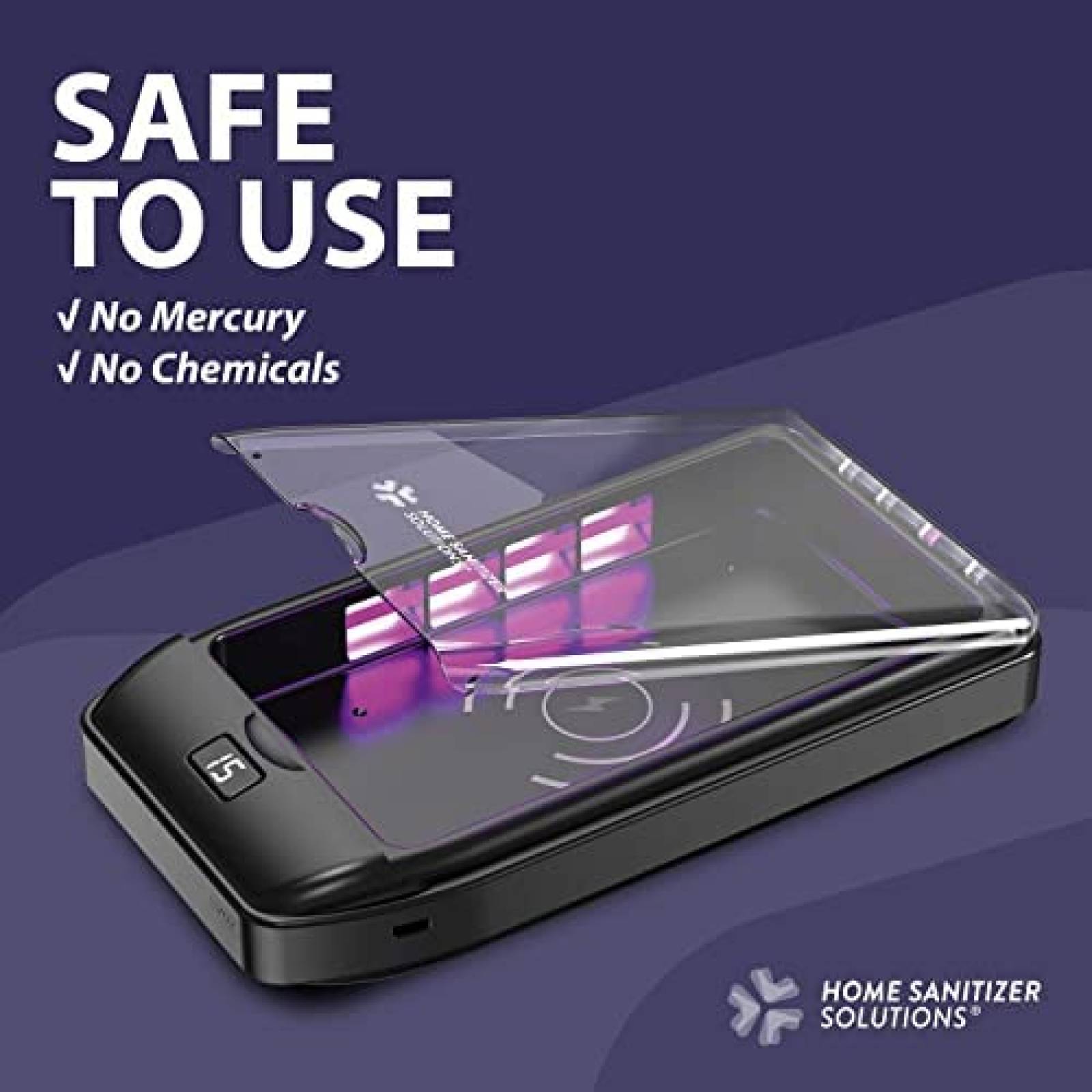 Desinfectante de telefono HOME SANITIZER SOLUTIONS UV -Negro