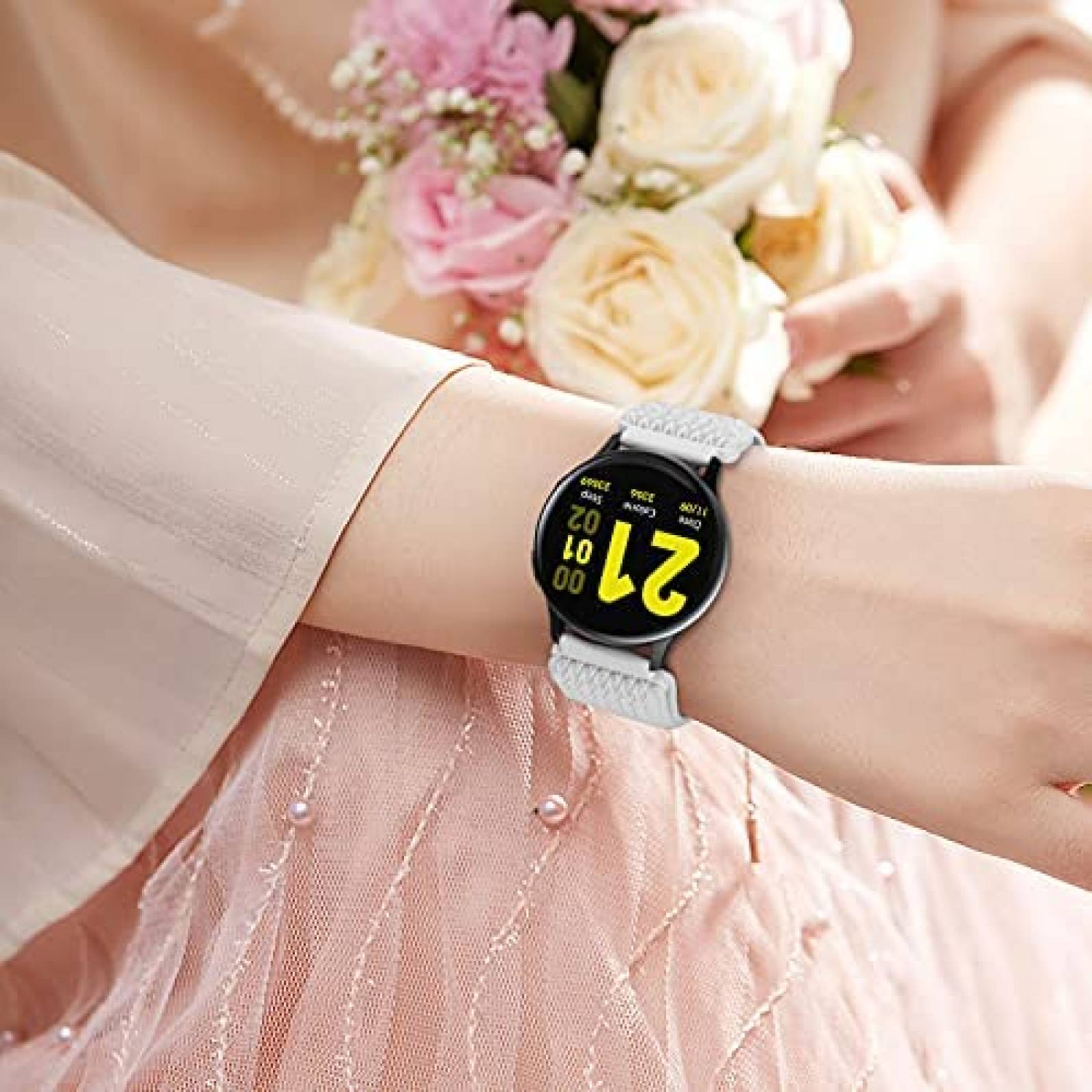 Correa Reloj 20mm Samsung Galaxy Watch 4 Tejido Flexible - Morado