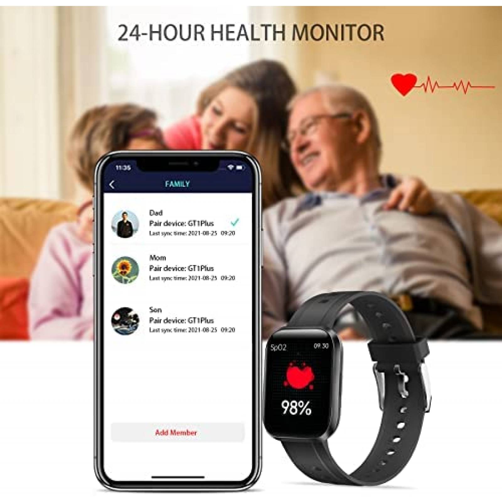 Reloj inteligente Omthing impermeable para actividad fisica